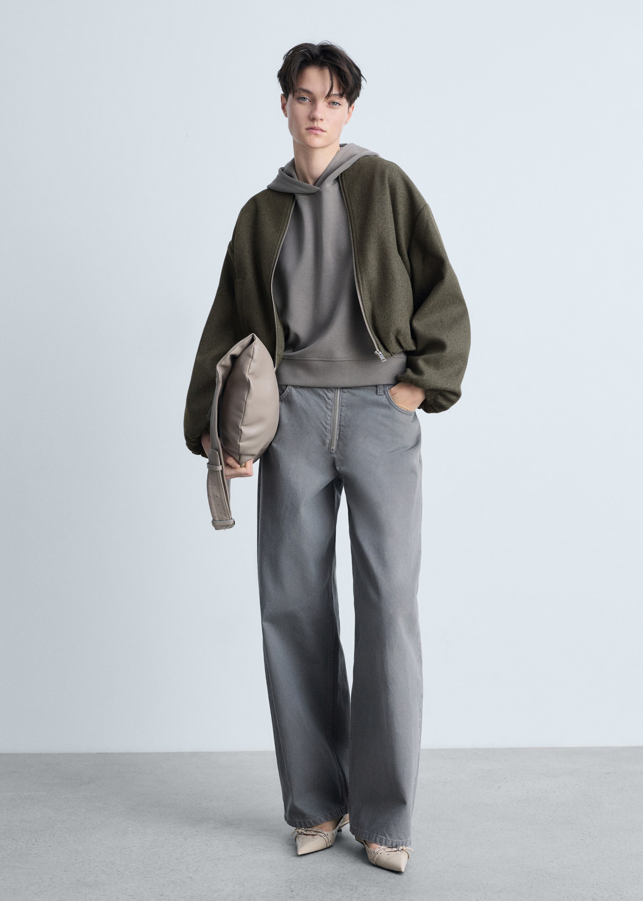 Gathered bomber jacket - General plane, Khaki. Ref: 87063290-00.