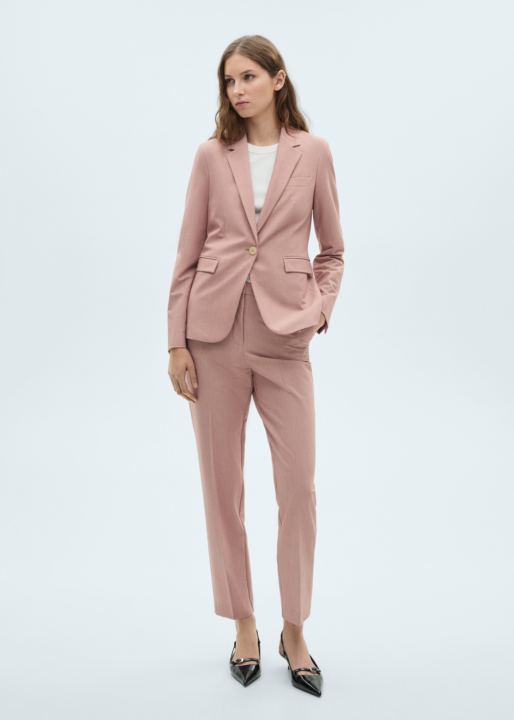 Fitted suit blazer - General plane, Pastel Pink. Ref: 87063292-00.
