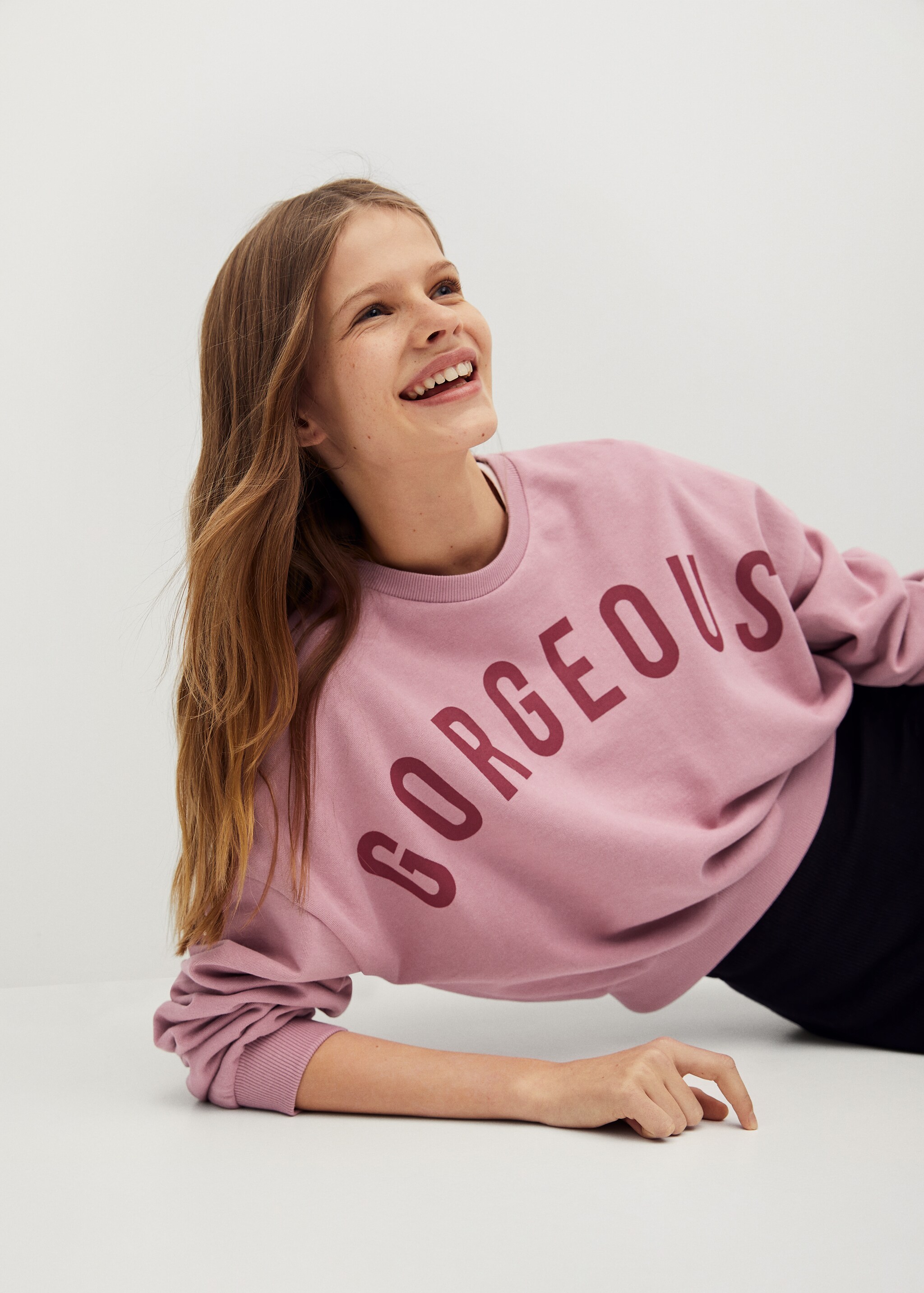 Sudadera algodón mensaje - Plano general