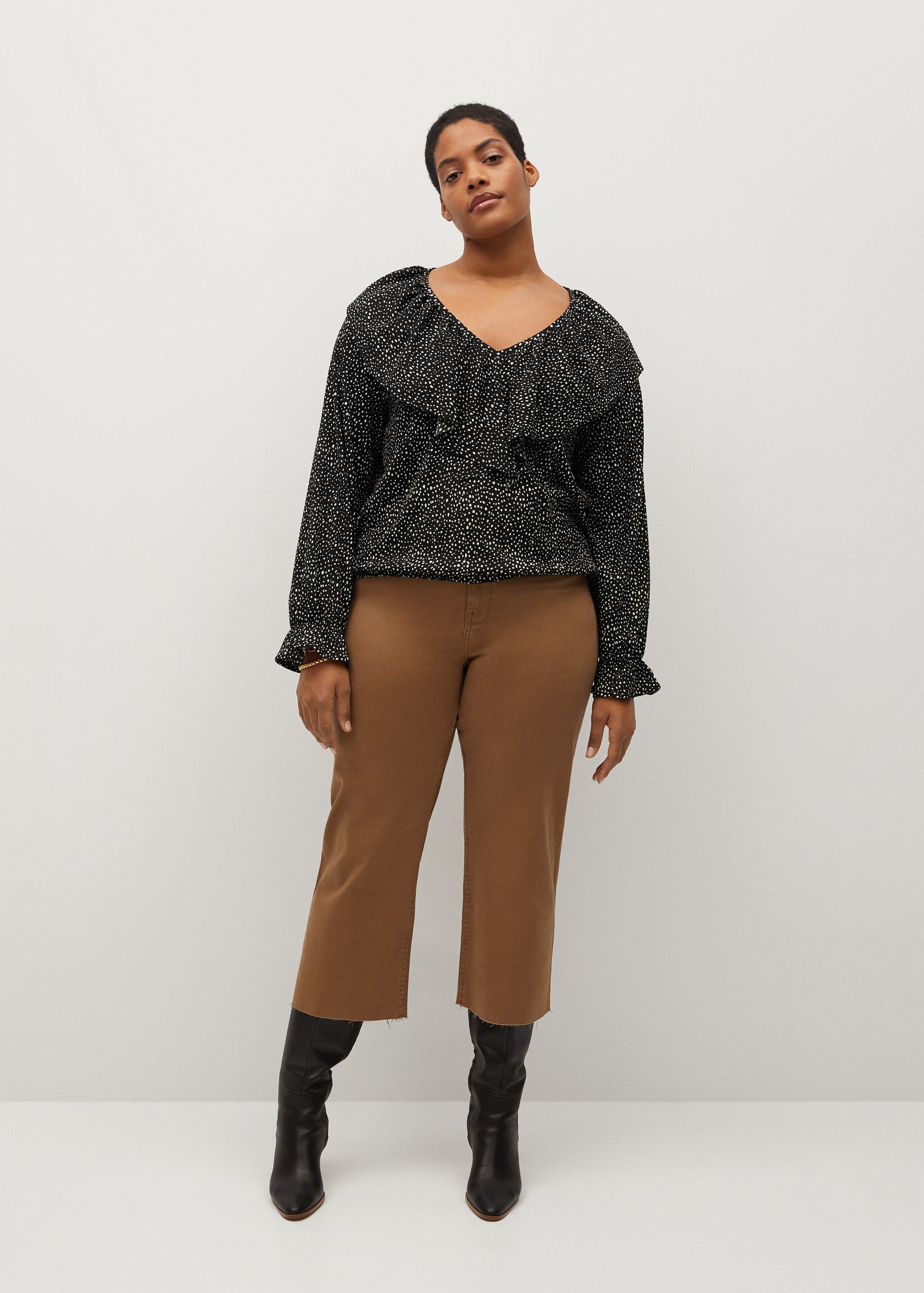Ruffled printed T-shirt - General plane