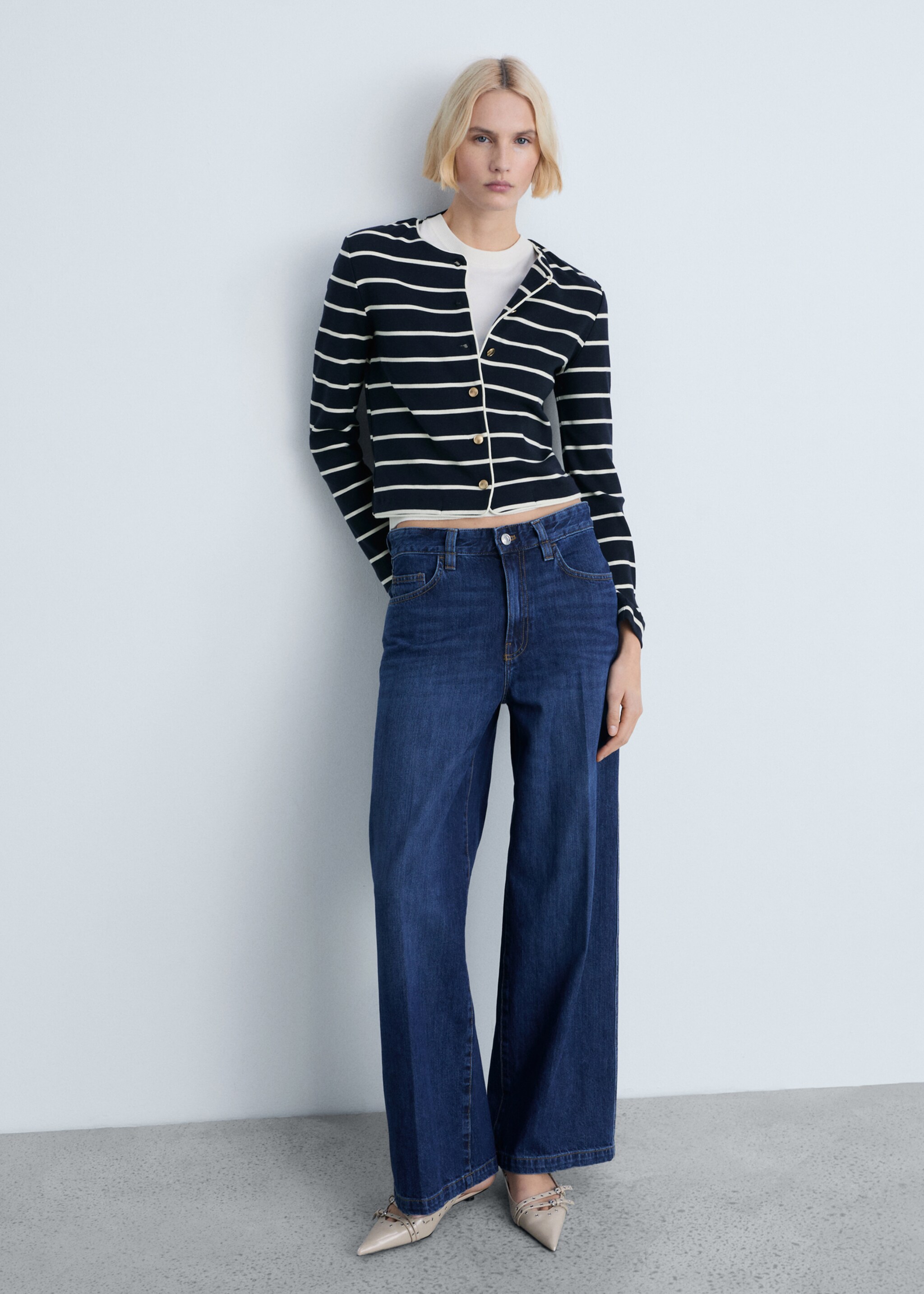 Stripped knit cardigan - General plane, Dark Navy. Ref: 87064079-00.