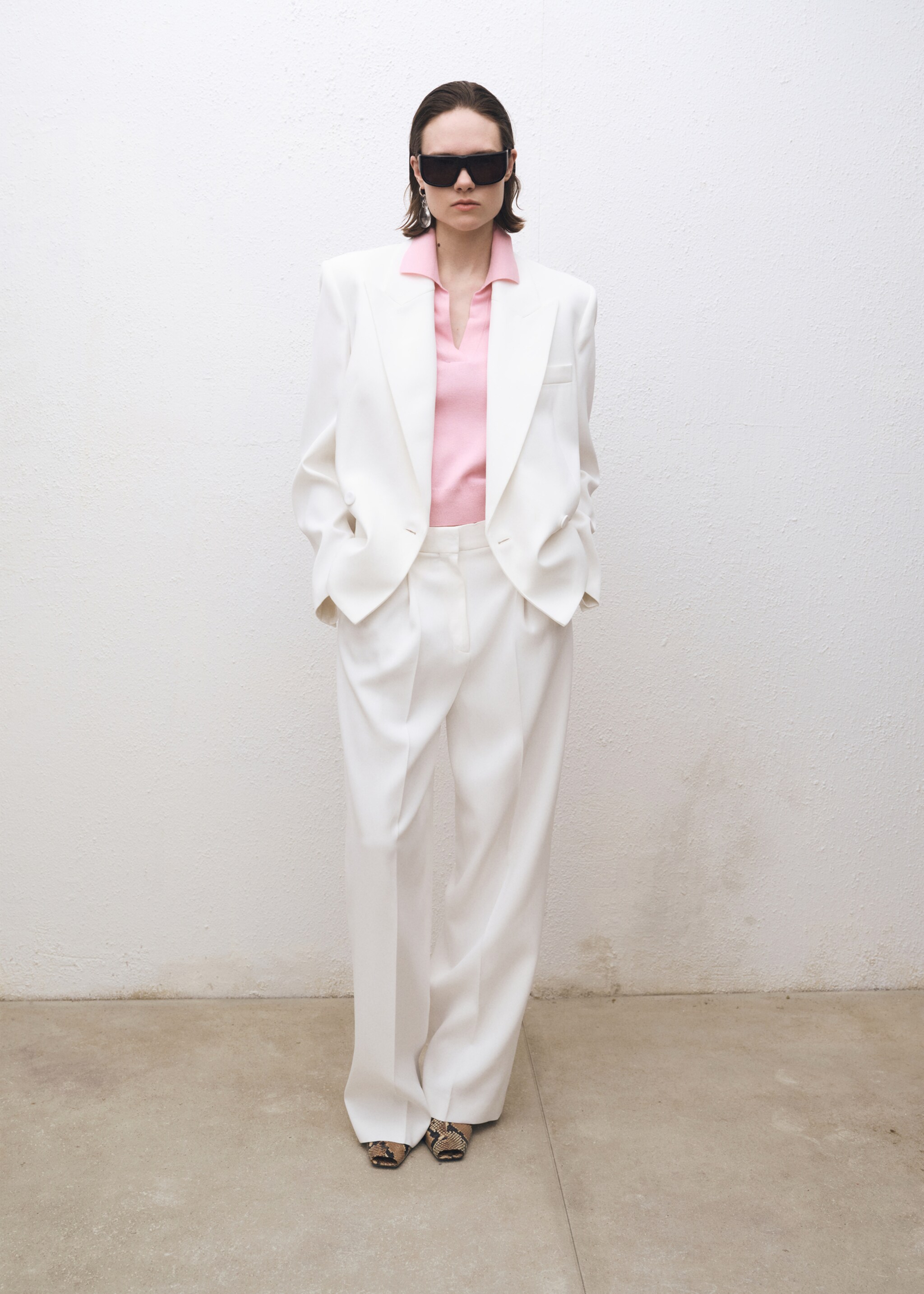 Wool-blend polo-neck sweater - General plane, Pink. Ref: 87064088-00.