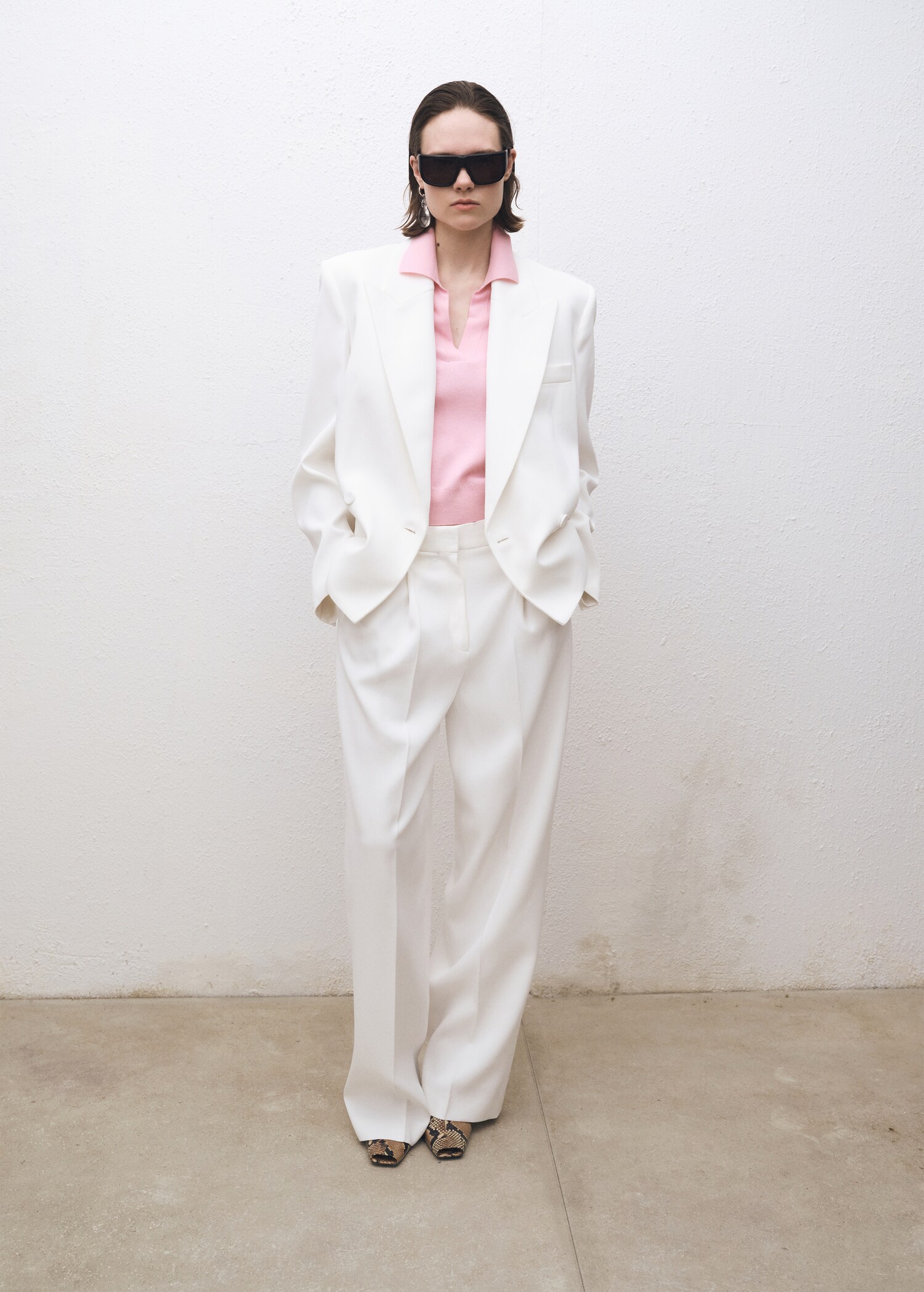 Wool-blend polo-neck sweater - General plane