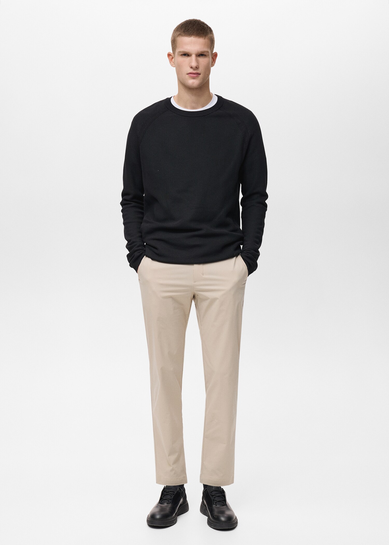 Slim Fit-Hose aus Comfort-Stretch-Gewebe mit Kordel - Allgemeine Ansicht