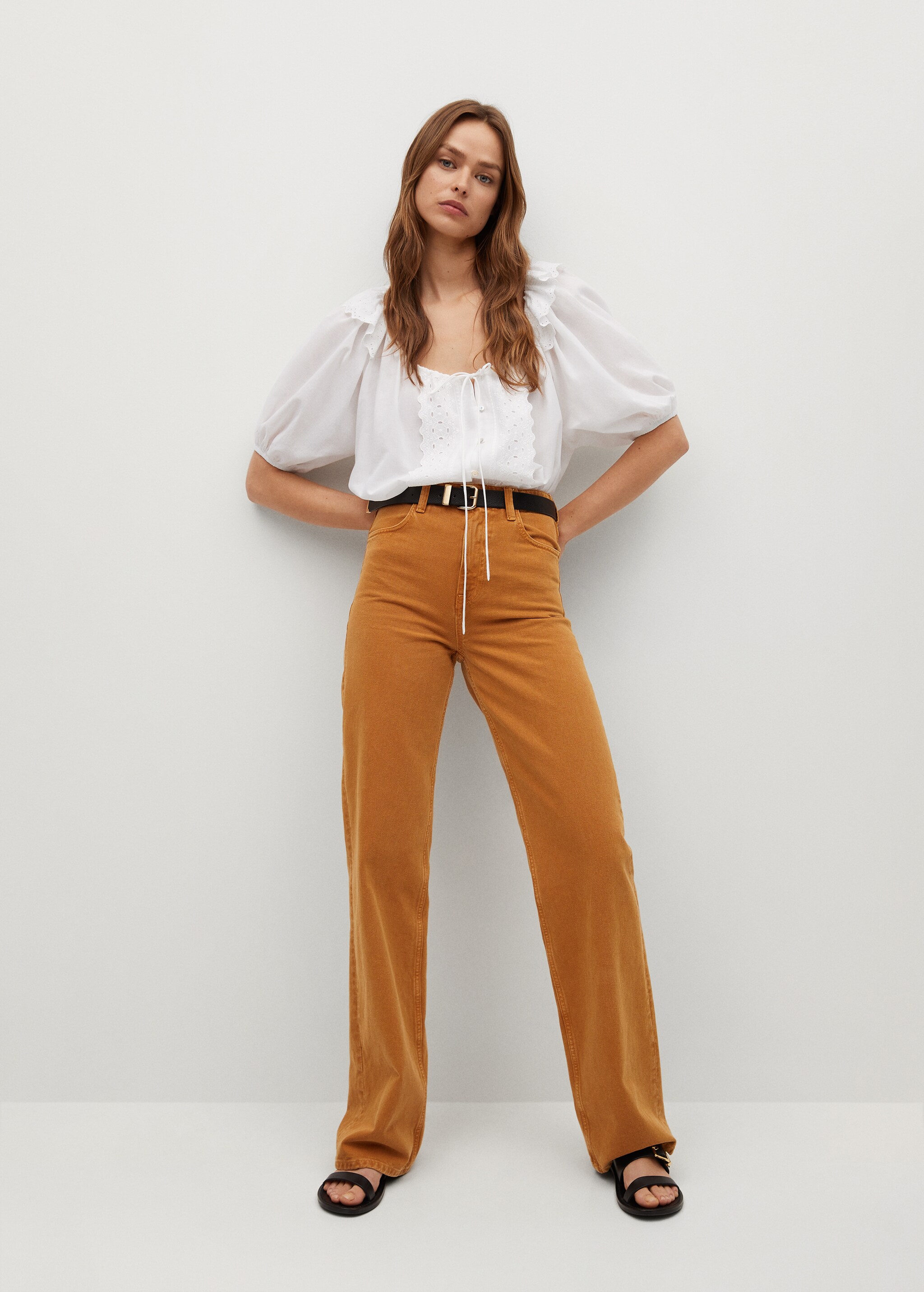 Blusa algodón orgánico calados - Plano general