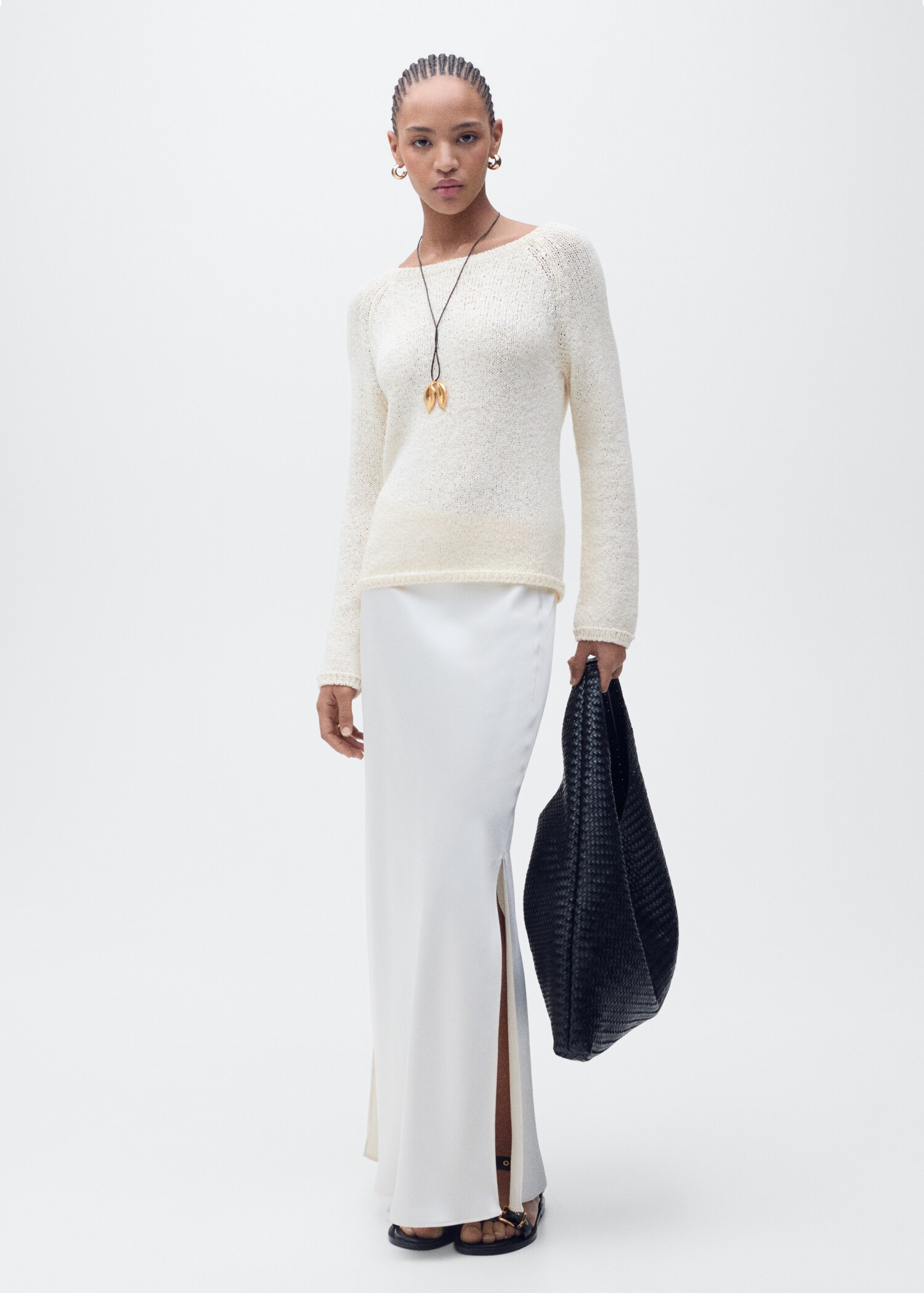 Häkelpullover mit Rundhals - Allgemeine Ansicht