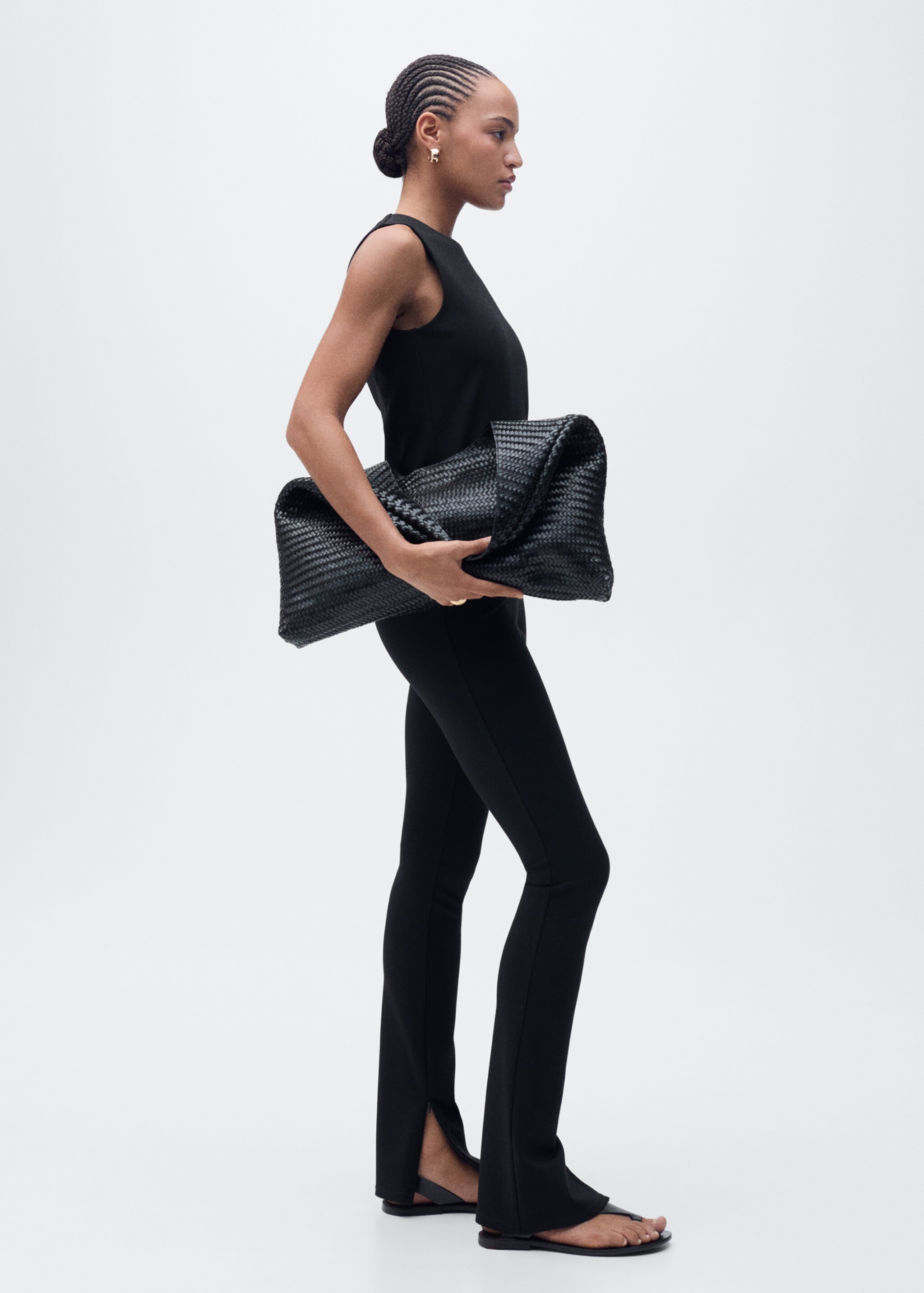 Skinny trousers with openings - General plane, Black. Ref: 87065741-00.