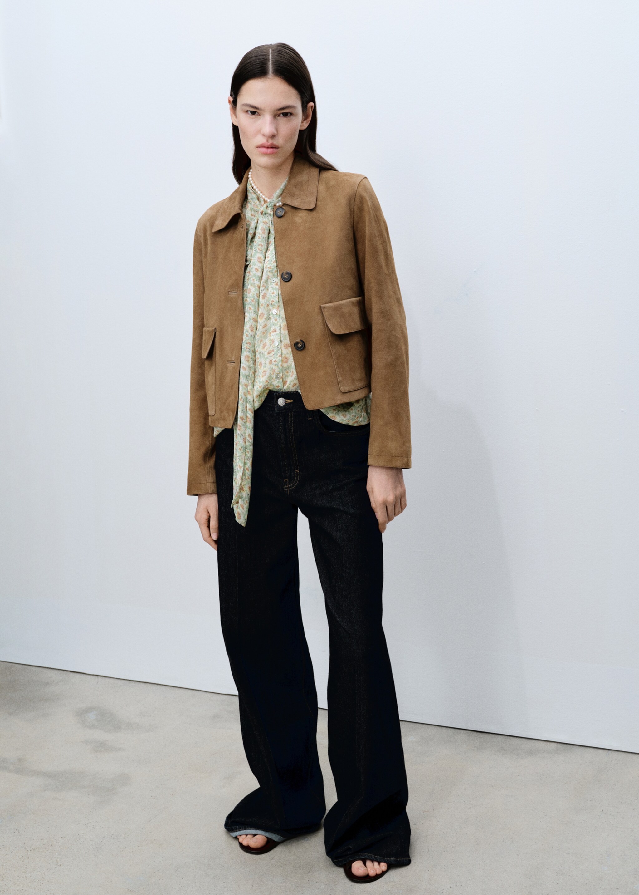 Floral tie blouse - General plane, Green. Ref: 87065745-00.