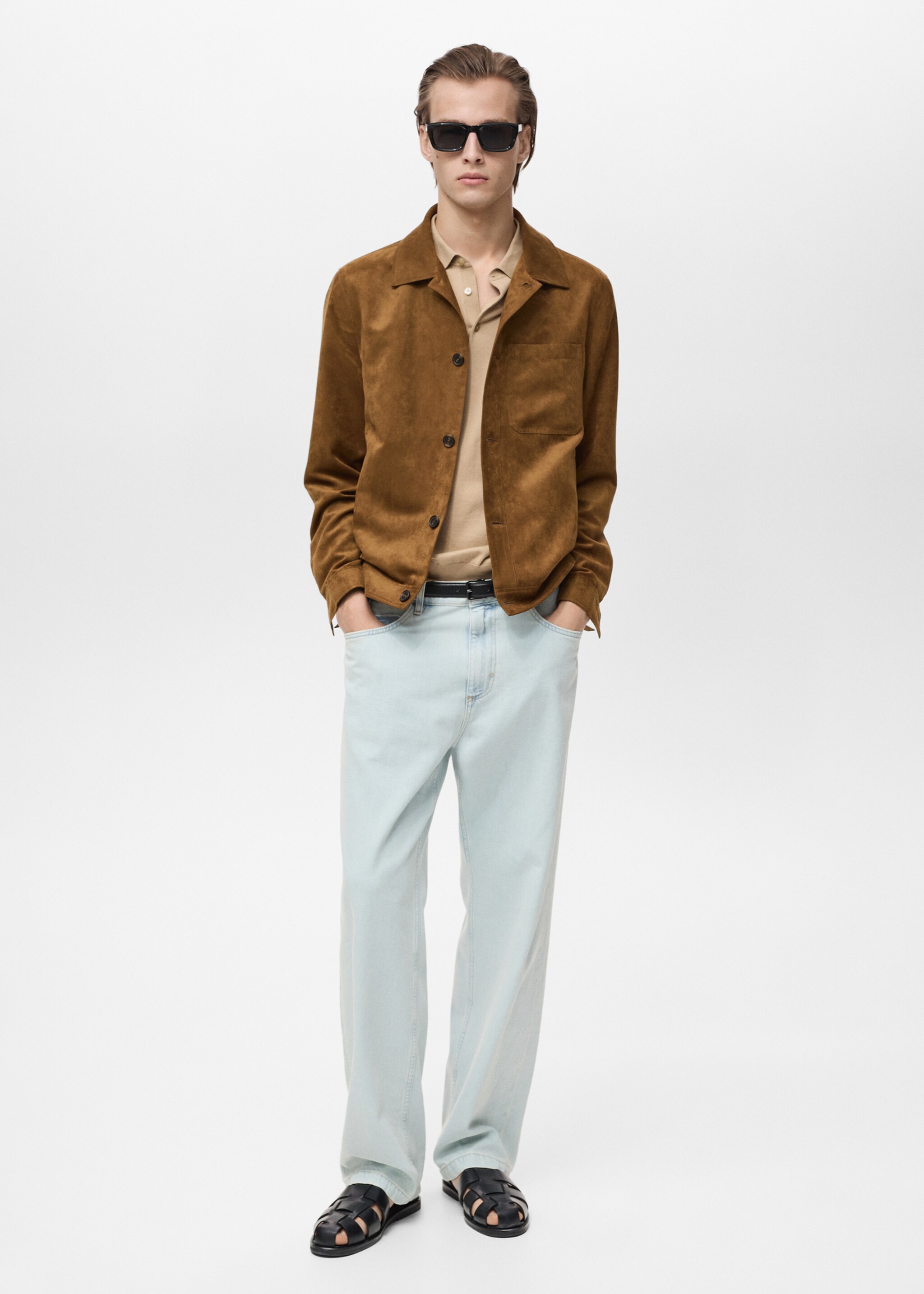 Suede effect overshirt - General plane, Cognac. Ref: 87065916-00.