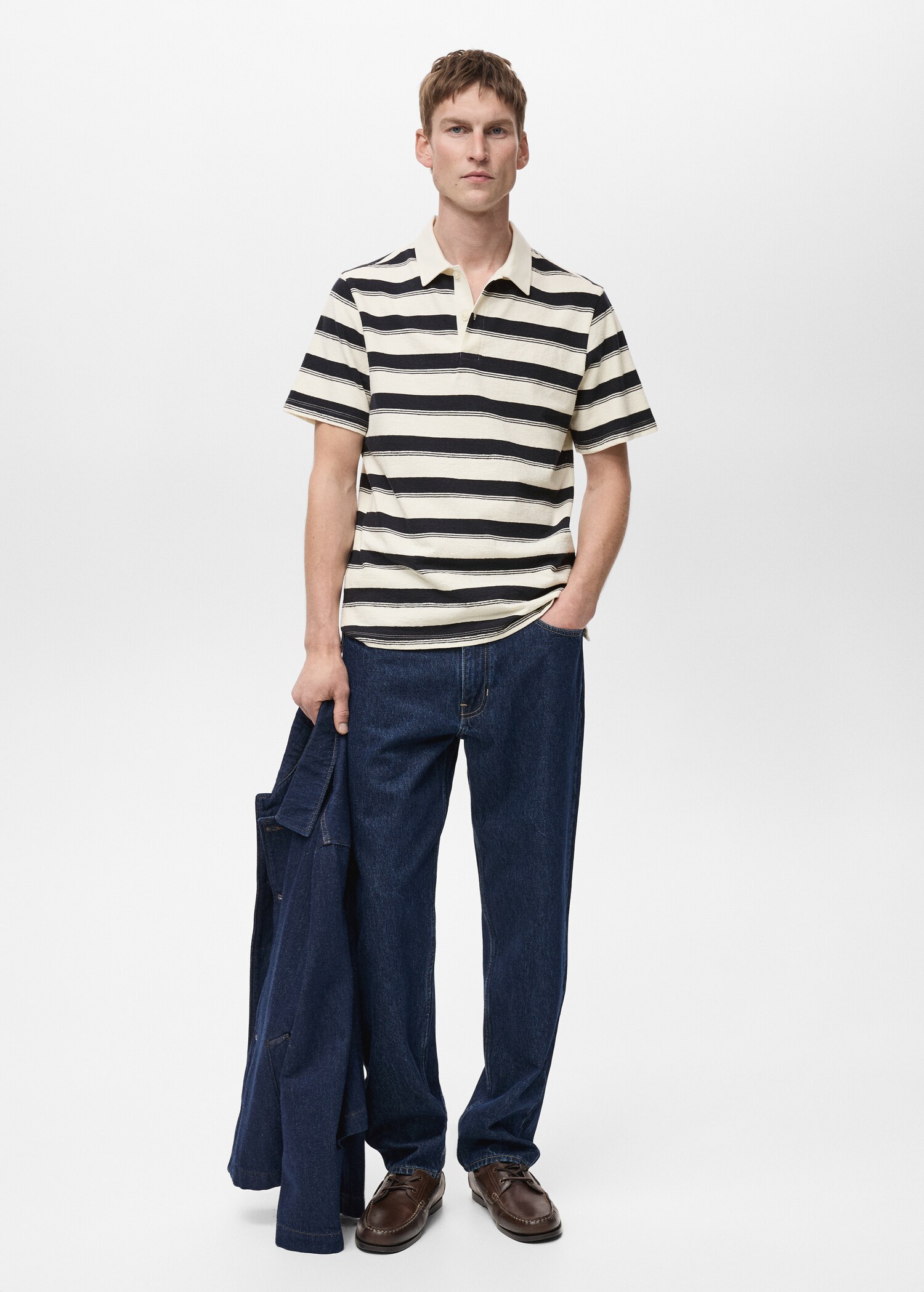 100% cotton striped polo shirt - General plane