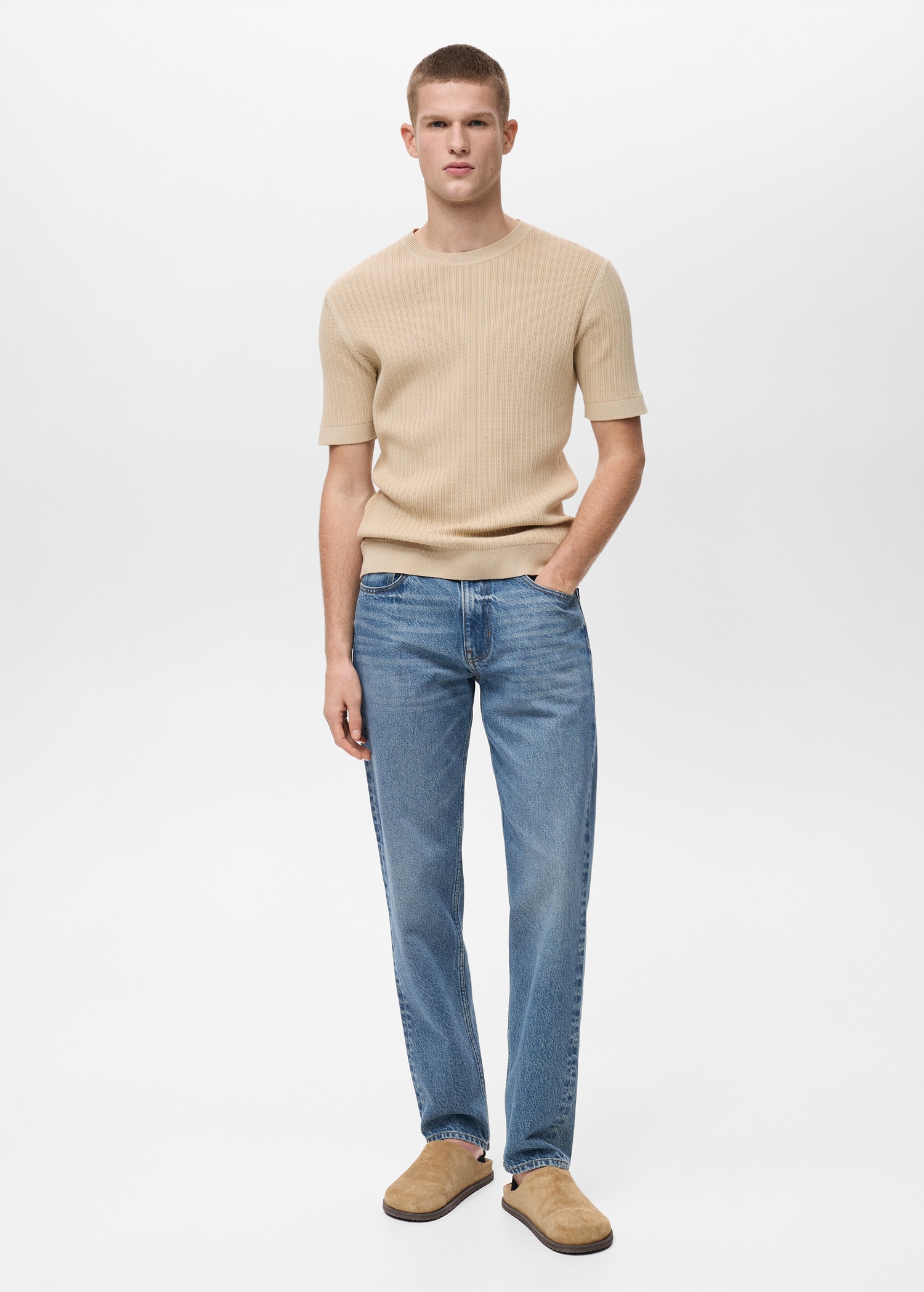 Braided cotton knitted T-shirt - General plane