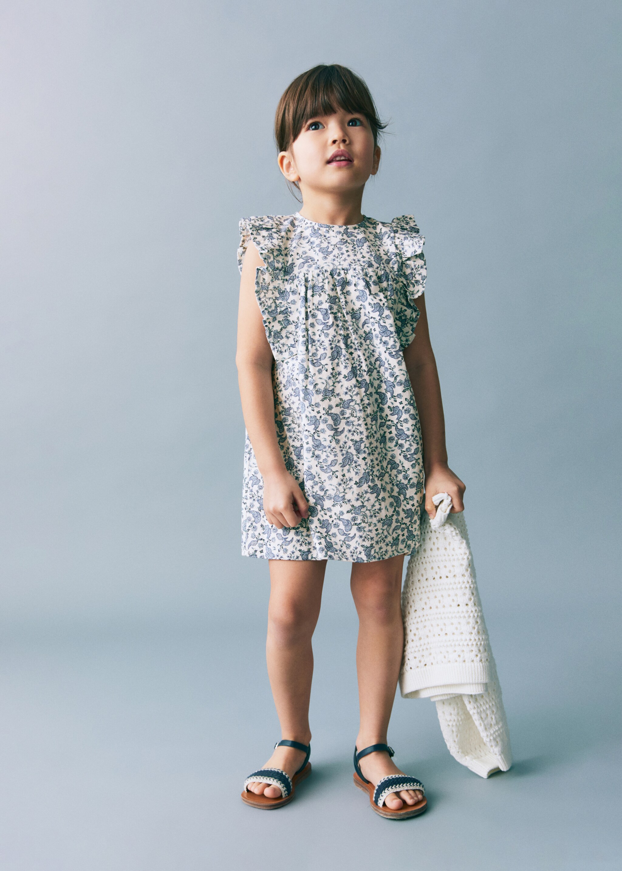 Ruffled printed dress - General plane, White. Ref: 87065947-00.