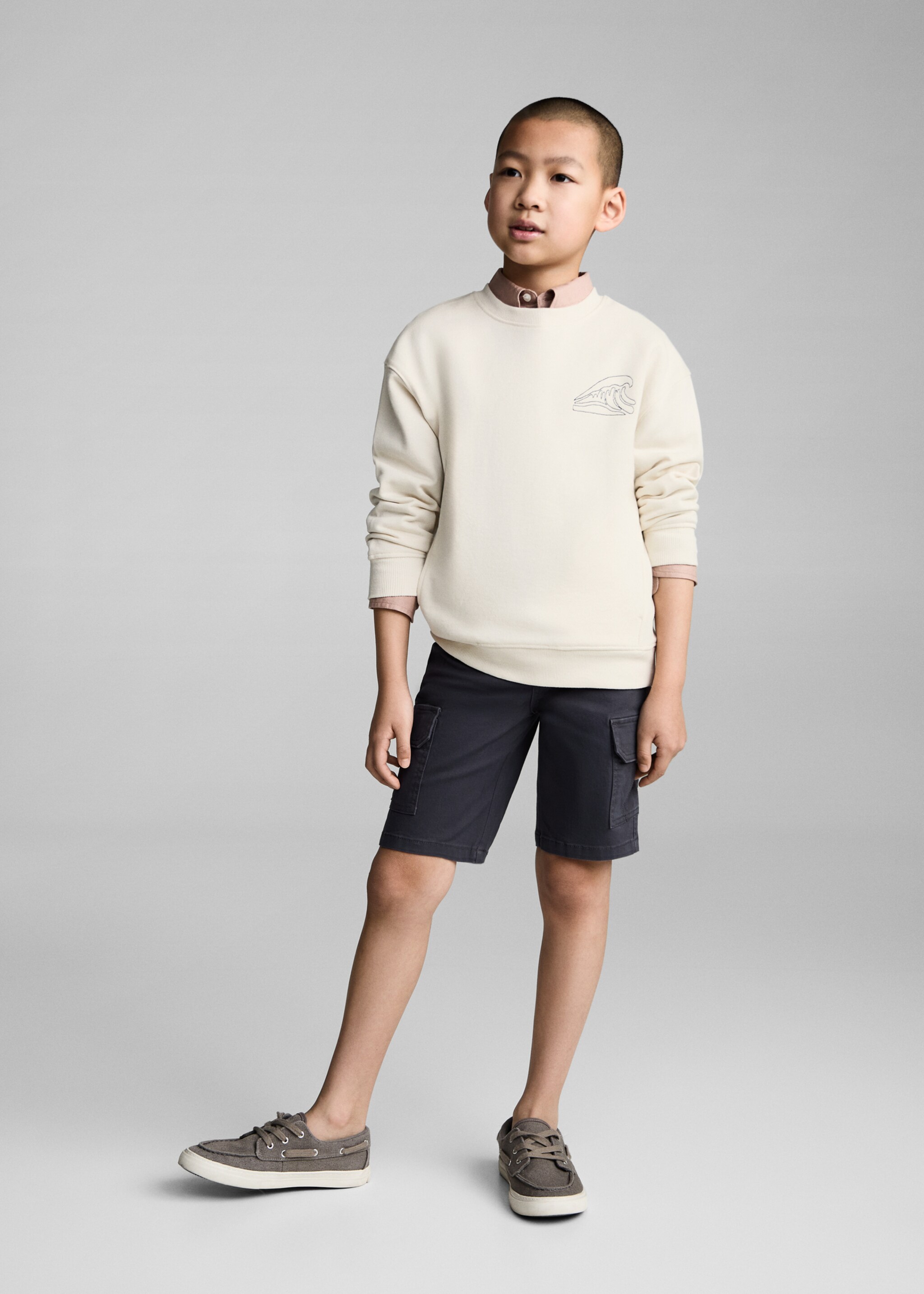 Graphic-print cotton sweatshirt - General plane, Ecru. Ref: 87065978-00.