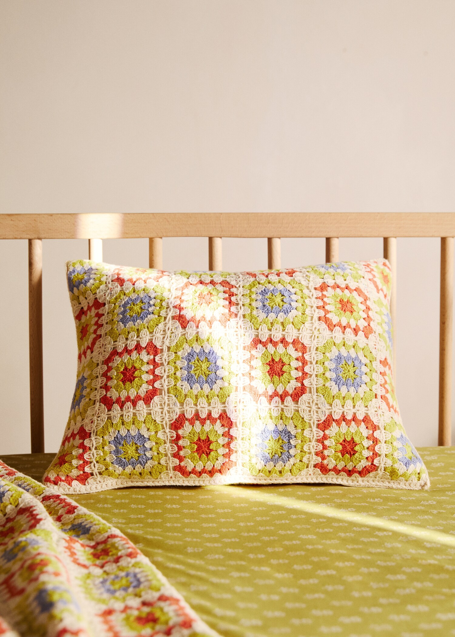 Funda coixí infantil ganxet multicolor 30x40 cm - Pla general