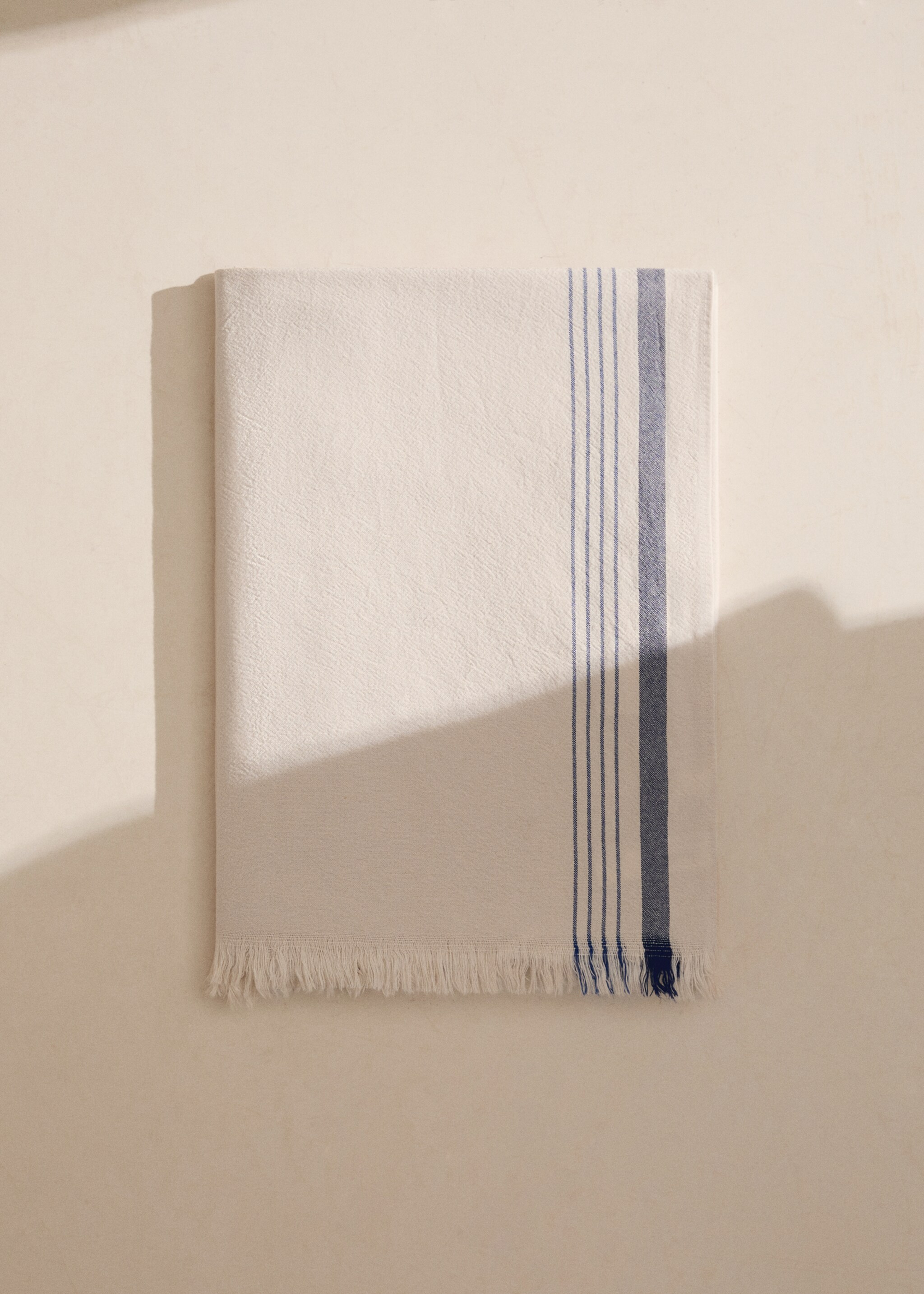 Fringed multi-striped sarong towel - General plane, Blue. Ref: 87066726-00.