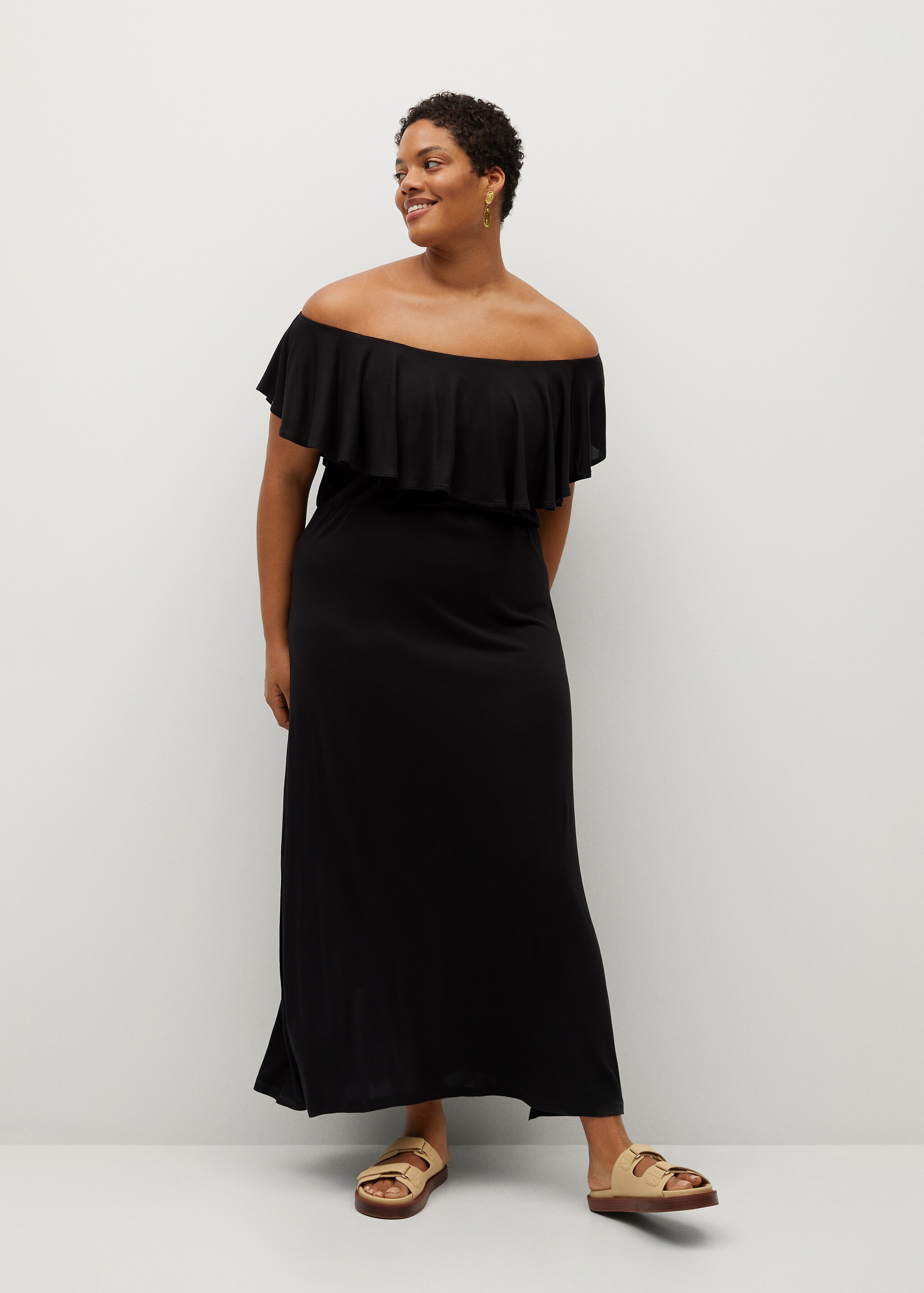 Ruffle knit dress - General plane