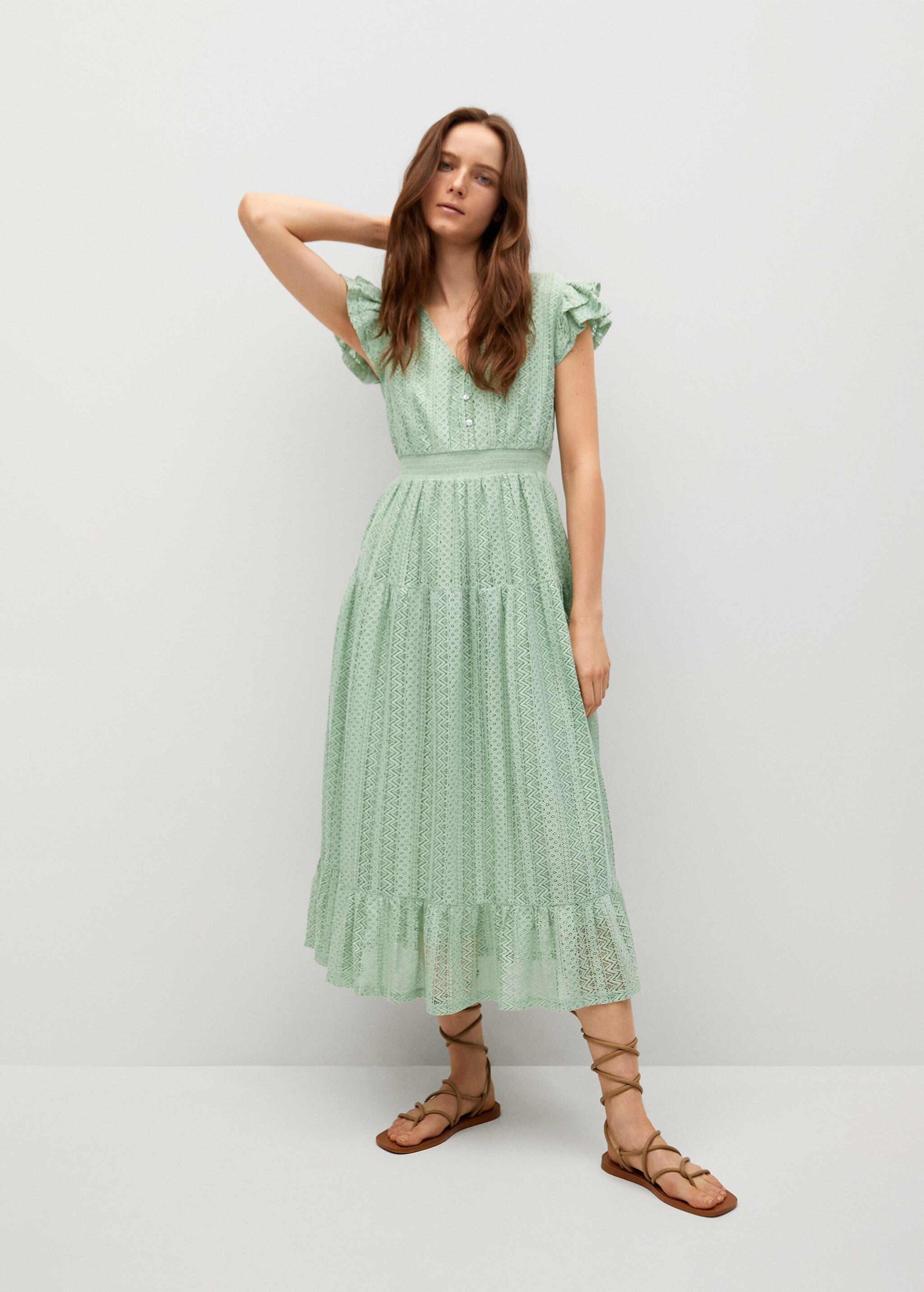 Vestido algodón orgánico calado - Plano general