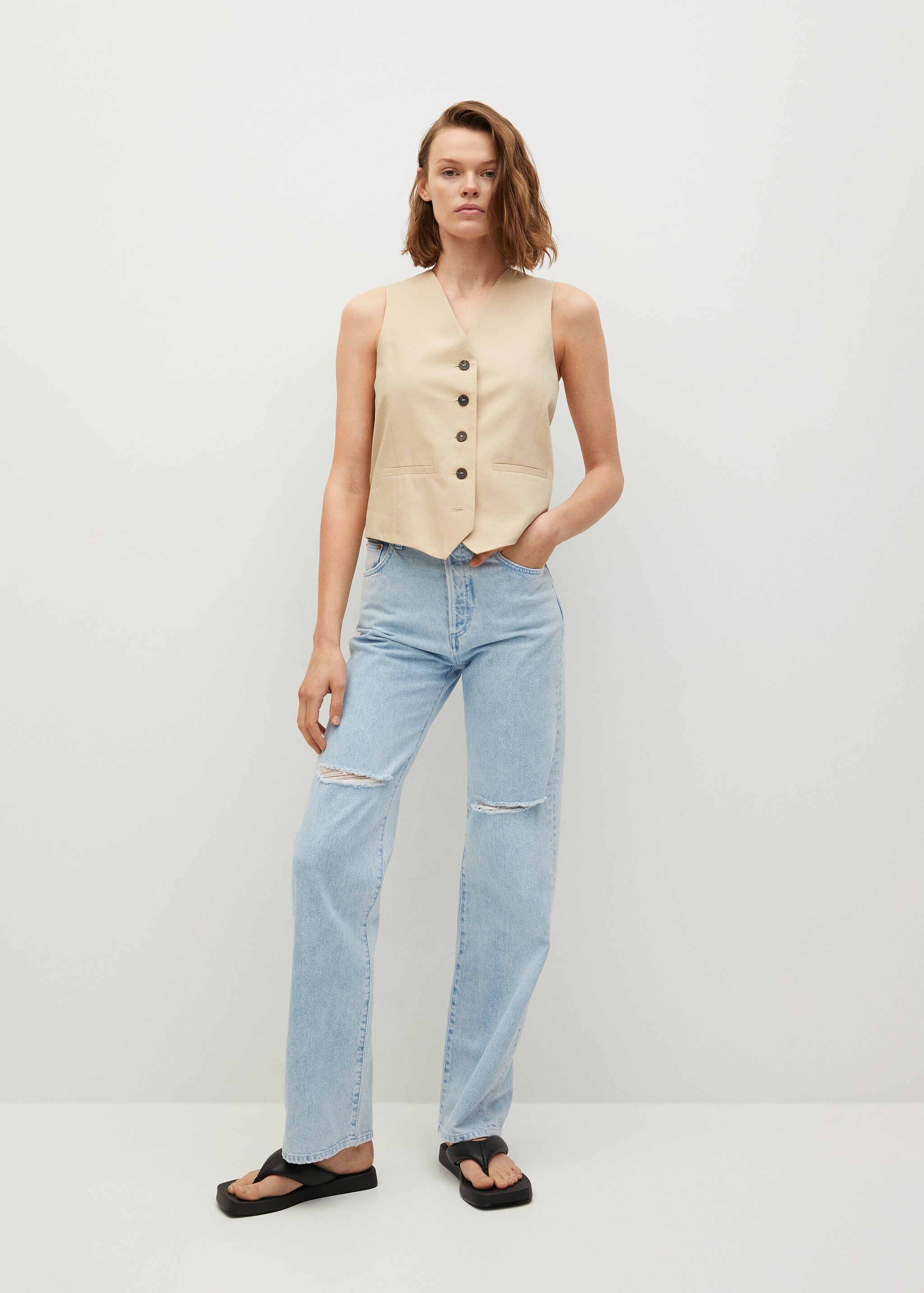 Jeans rectos tiro alto - Plano general