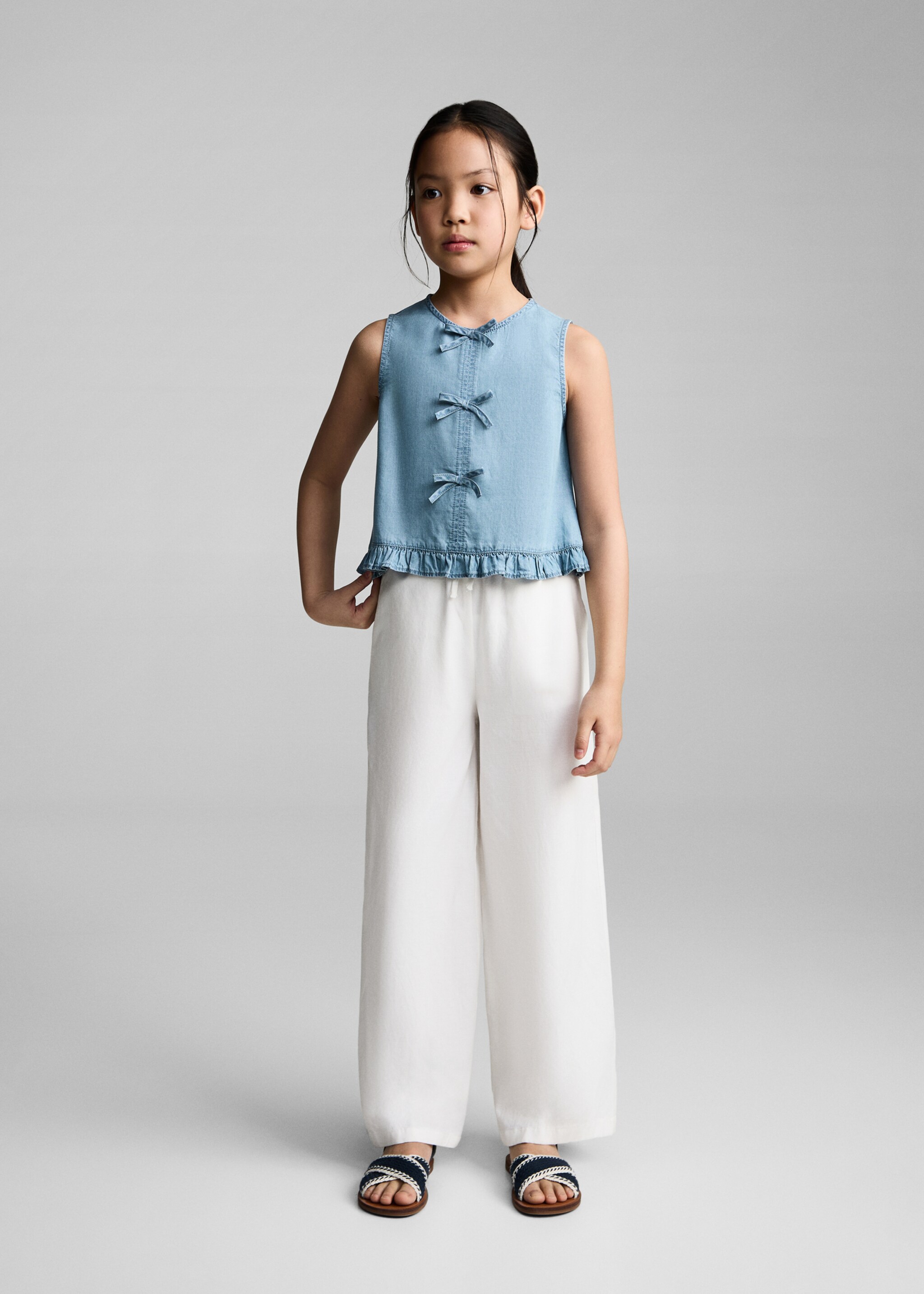 Bows fluid blouse - General plane, Medium Blue. Ref: 87067164-00.