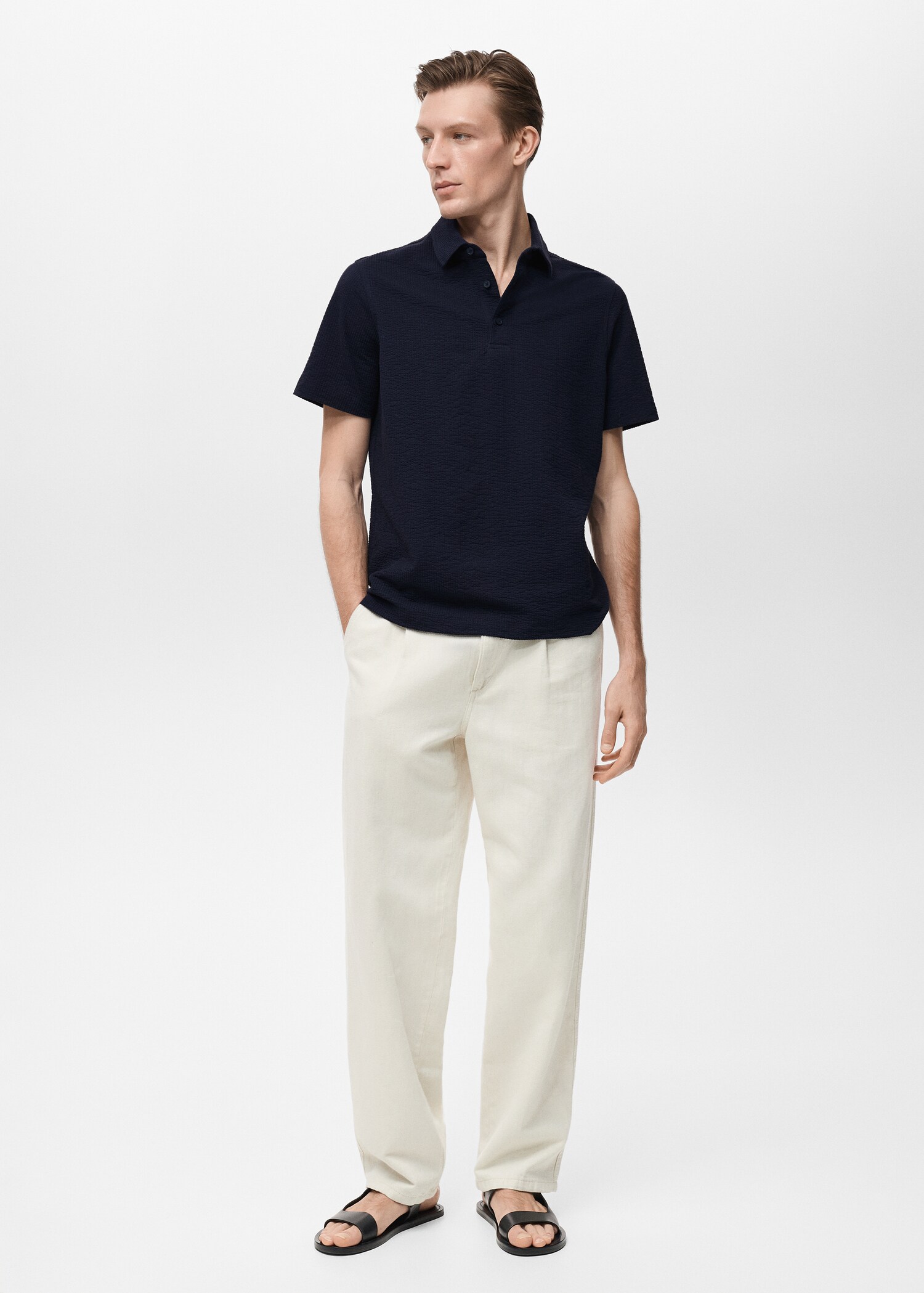 Seersucker cotton polo shirt - General plane
