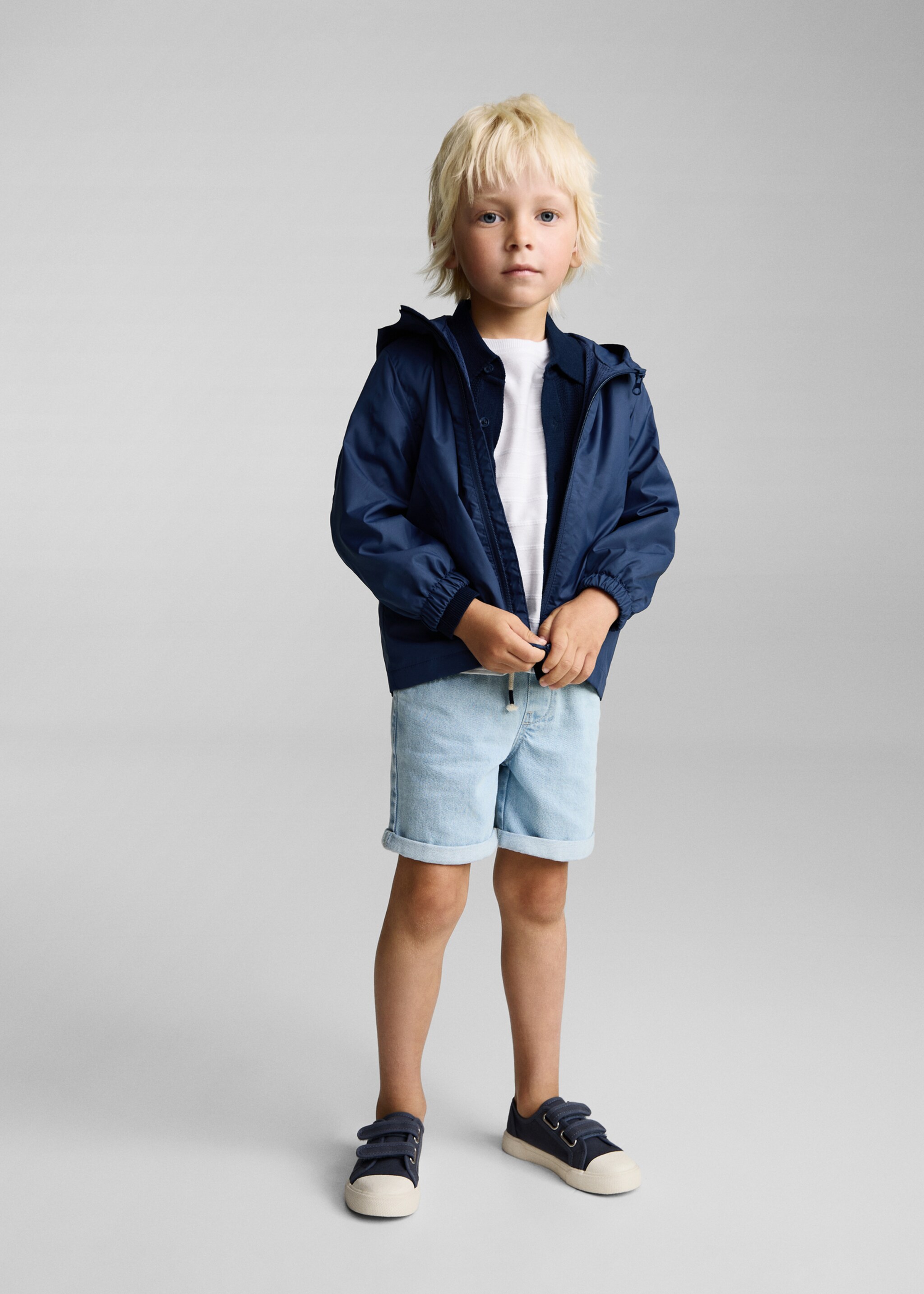 Parka imperméable capuche - Plan général, Bleu marine. Ref: 87068266-00.