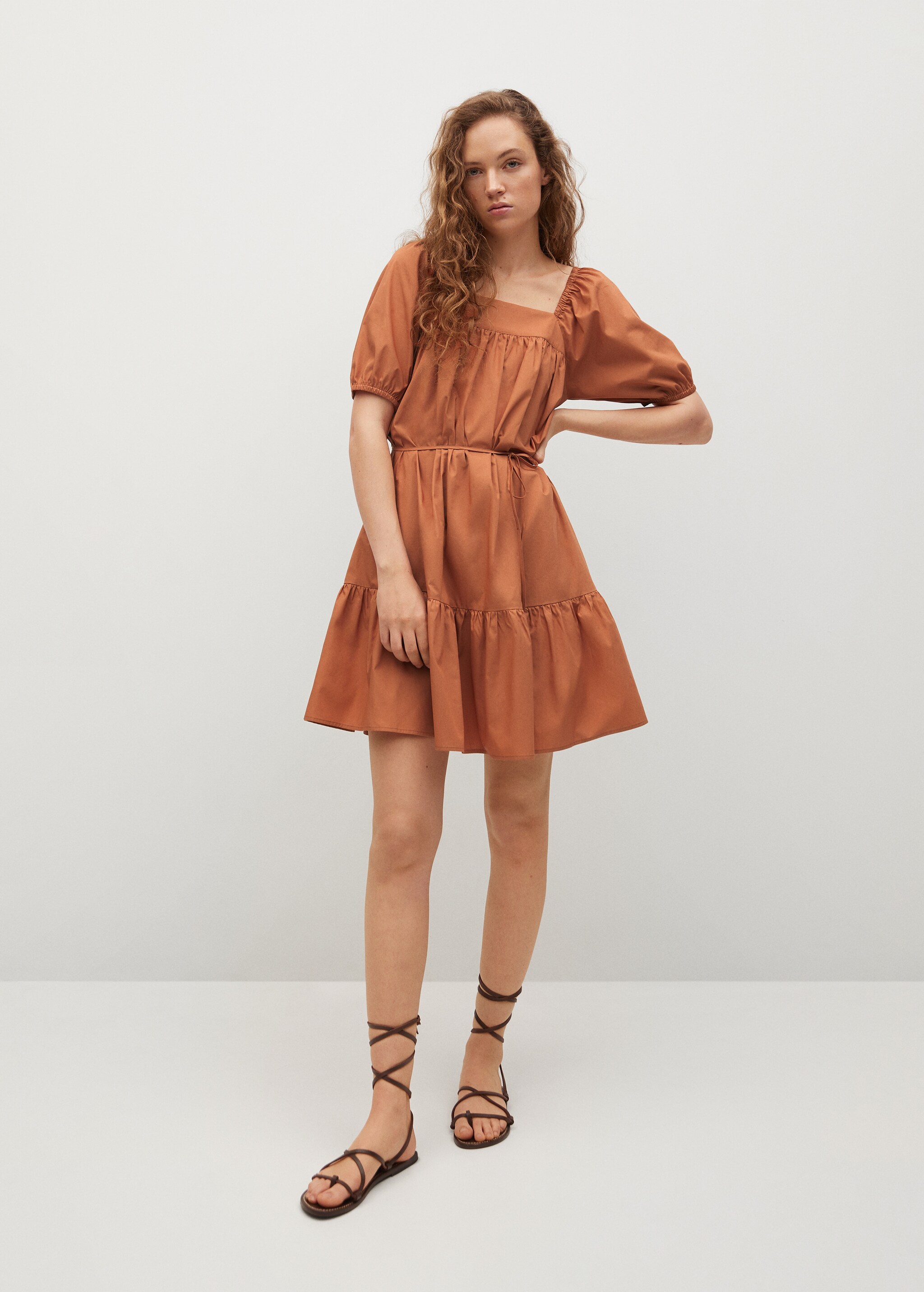 Vestido algodón volante - Plano general