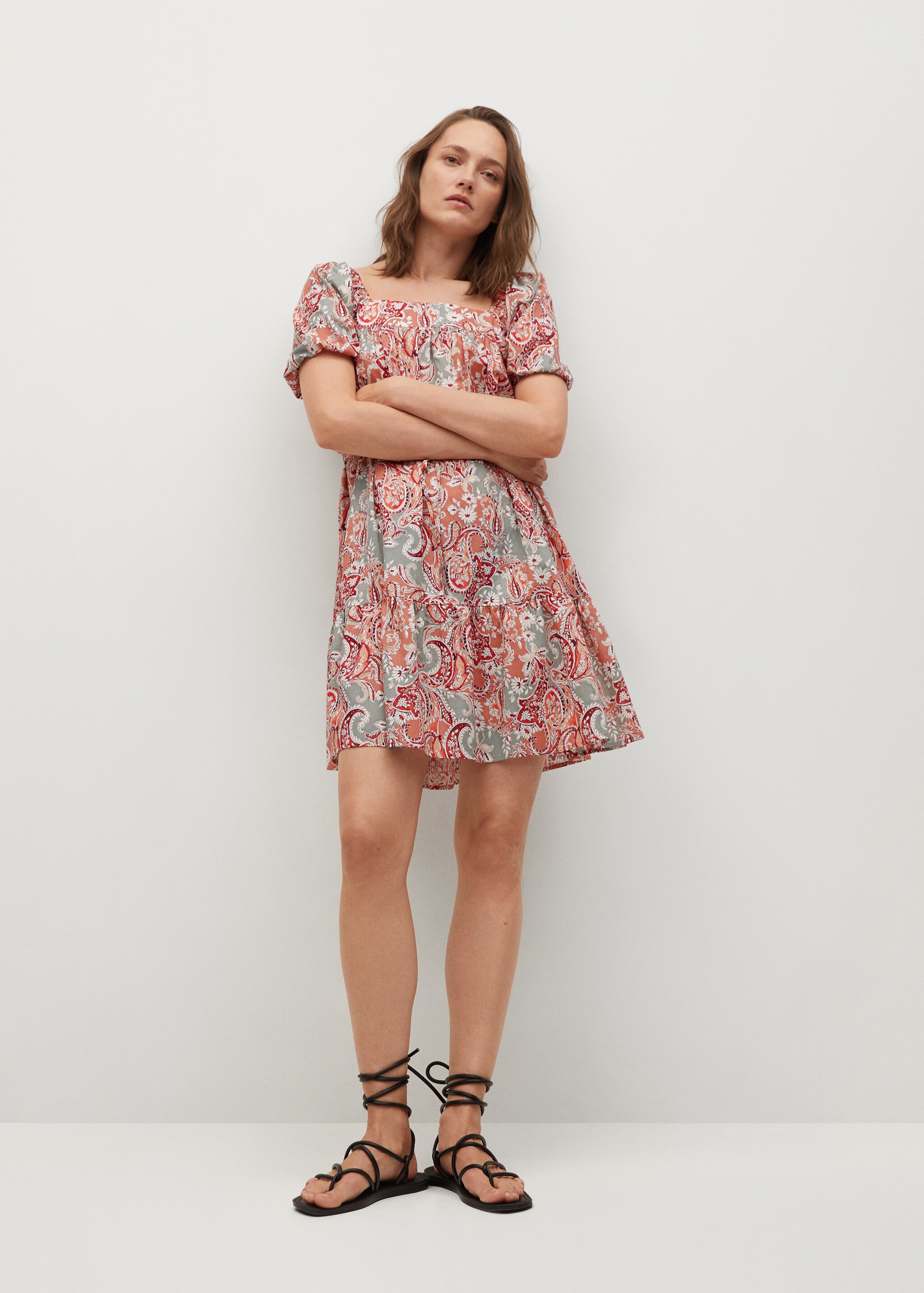 Vestido algodón volante - Plano general