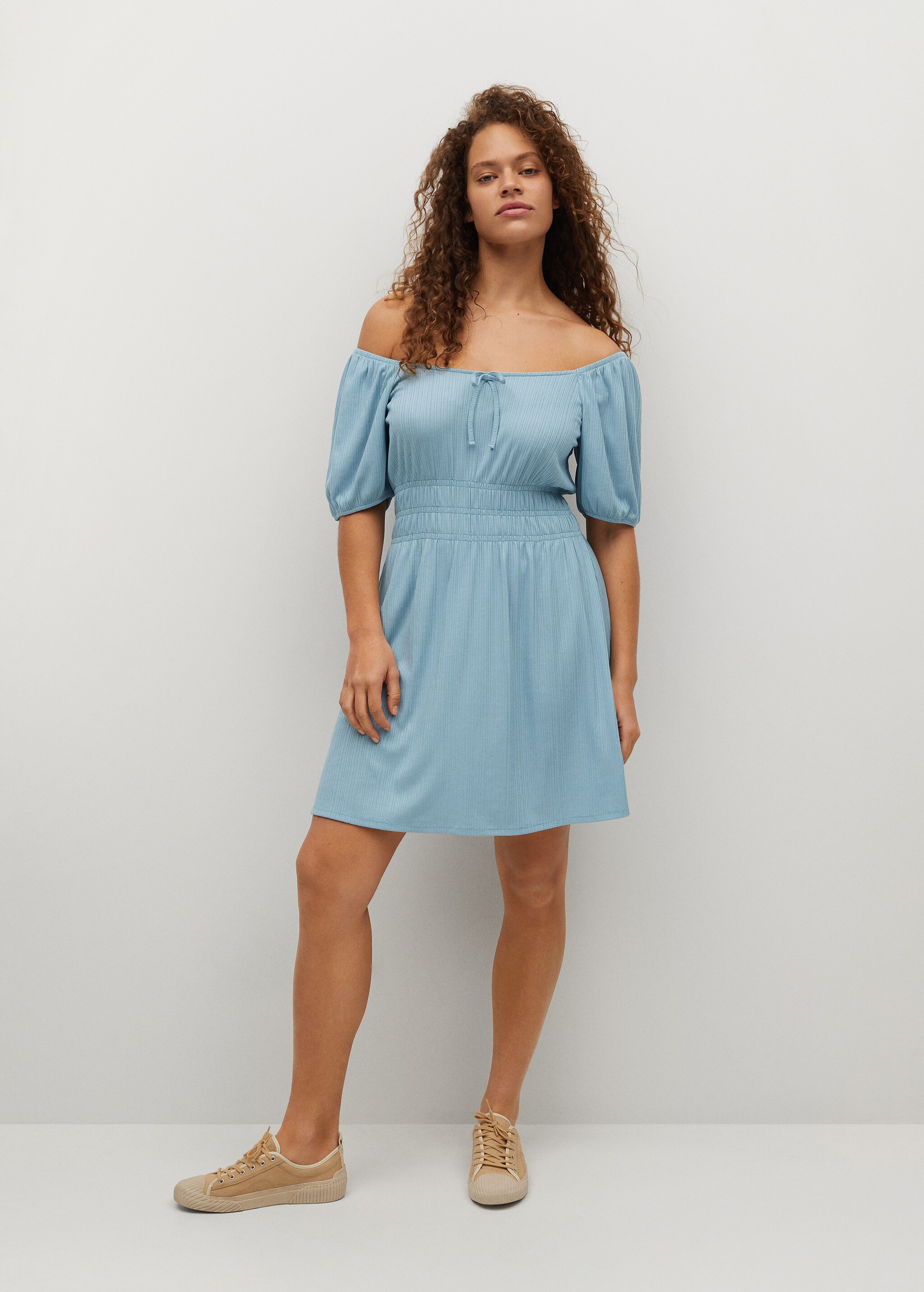 Vestido punto canalé - Plano general