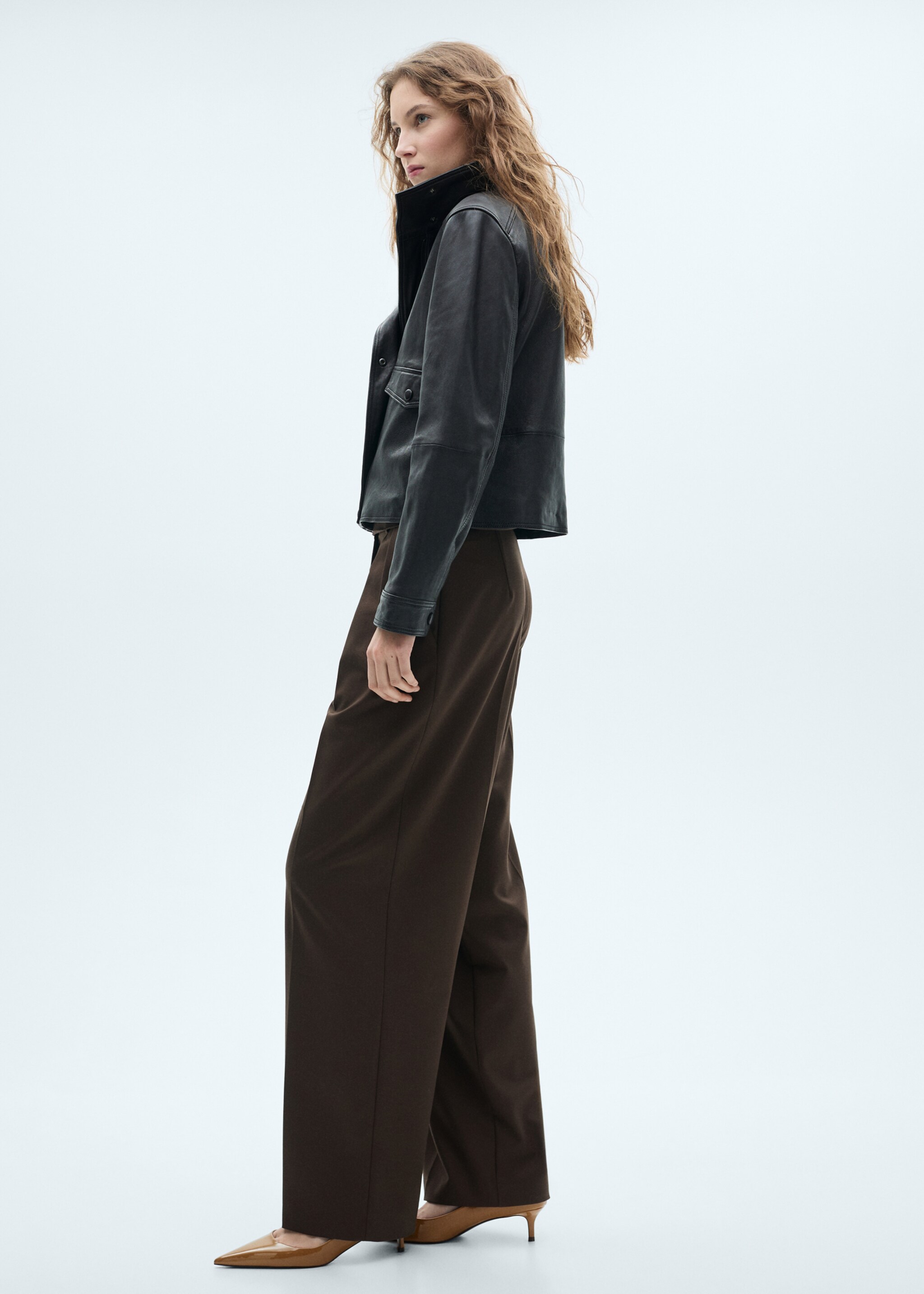 Chaussures vernies talon kitten heel - Plan général, Marron moyen. Ref: 87070309-00.