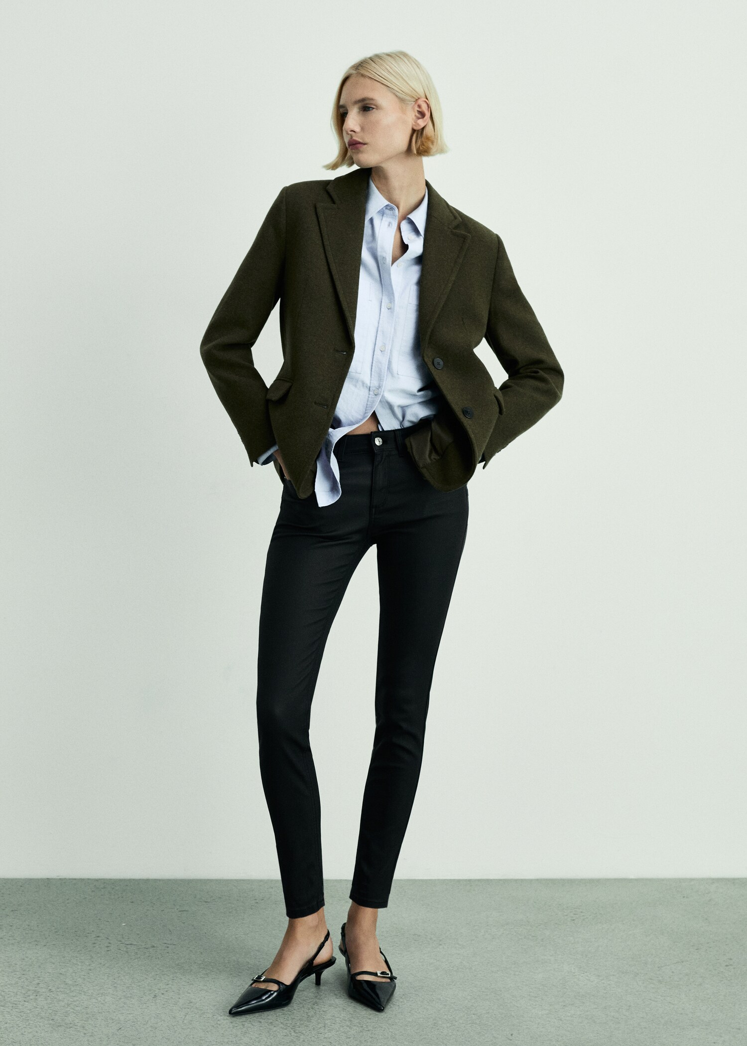 Waxed skinny pushup jeans - General plane