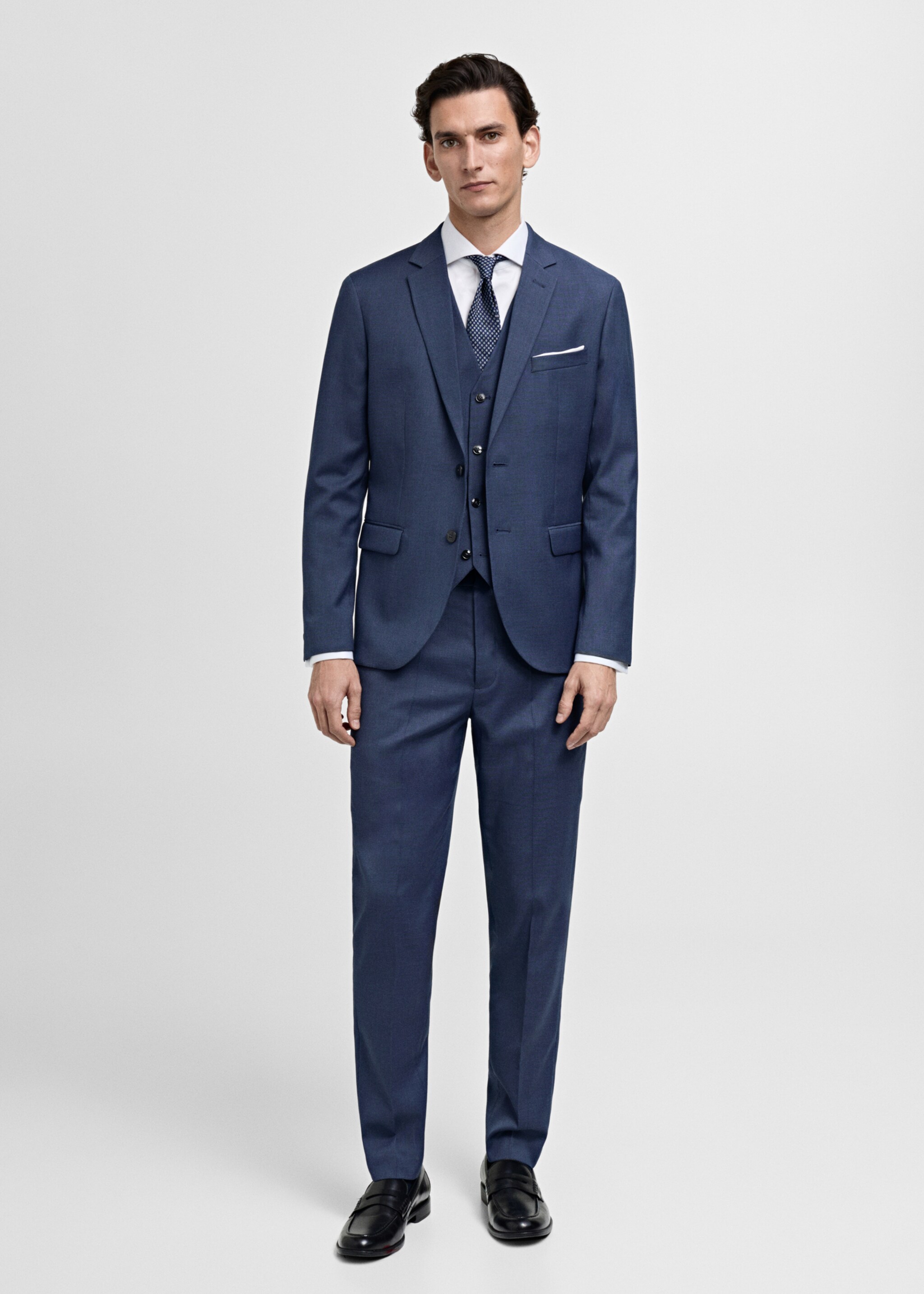 Paris super slim-fit suit waistcoat - General plane, Ink Blue. Ref: 87070584-00.