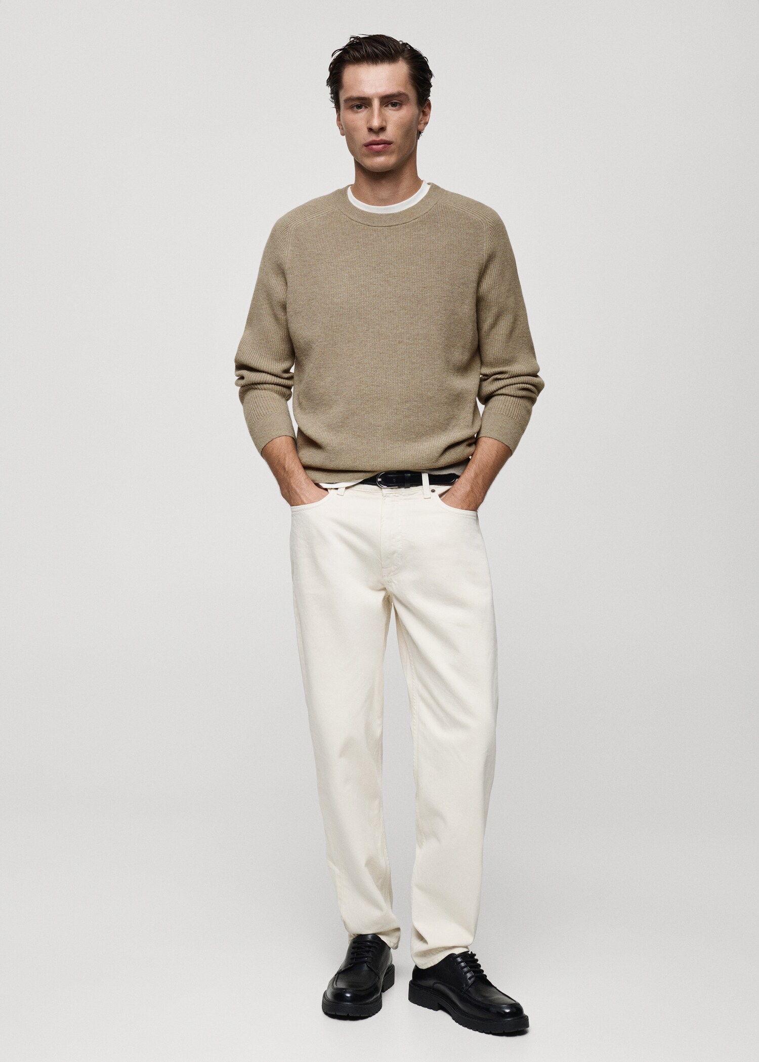 Ribbed wool sweater - General plane