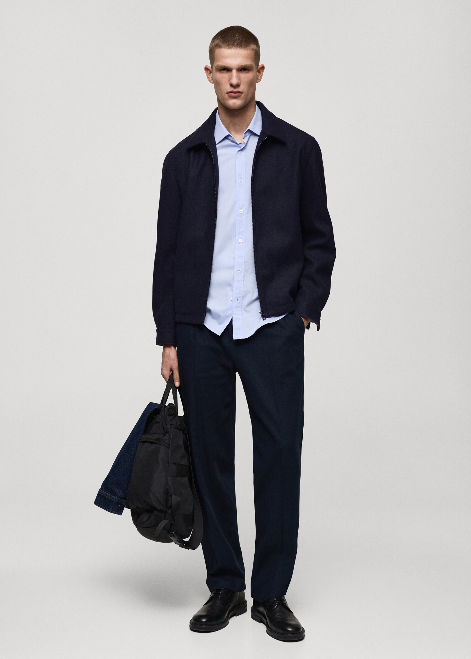 Straight-fit pleated trousers - General plane