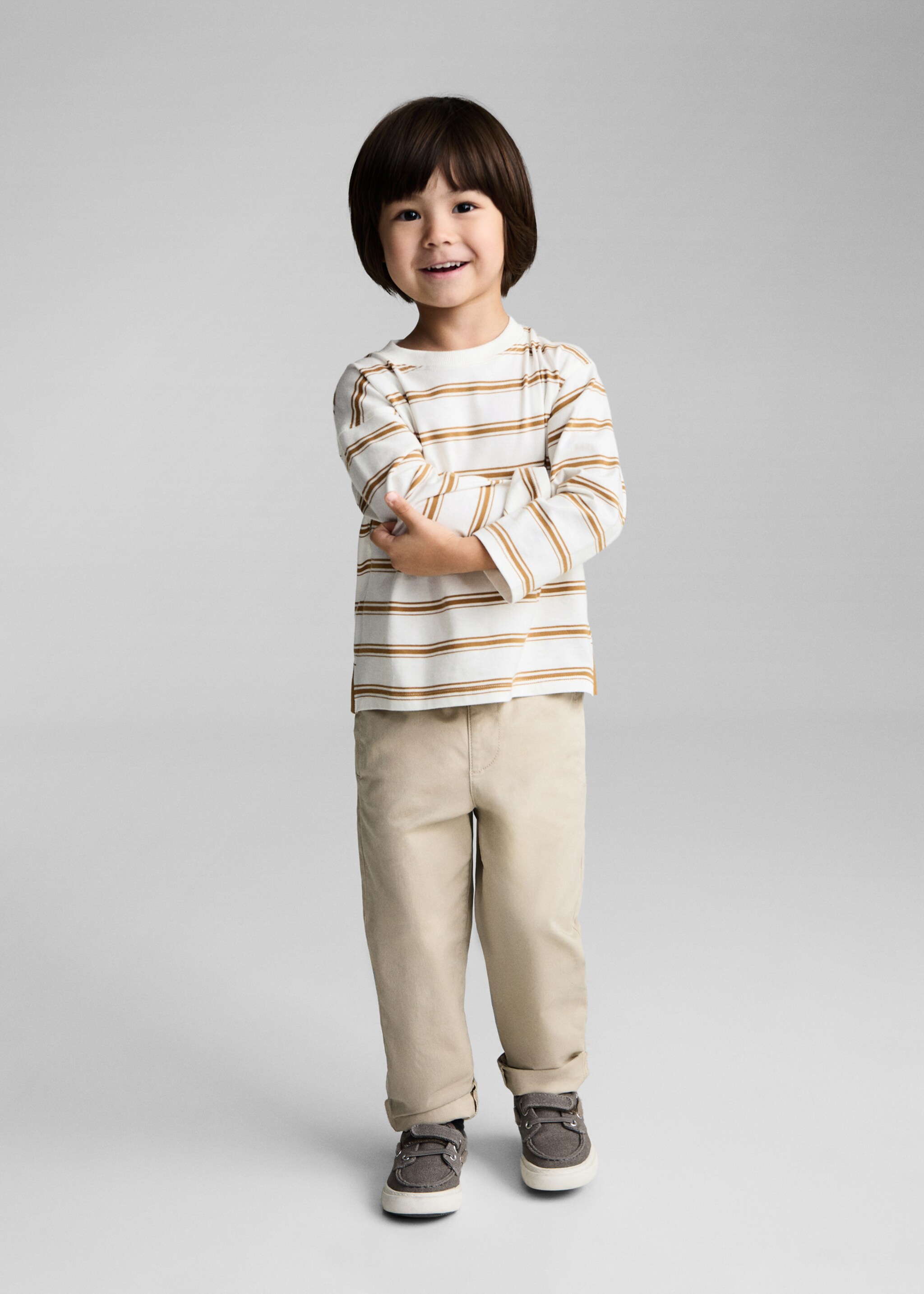 Triple-striped t-shirt - General plane, Ochre. Ref: 87070629-00.