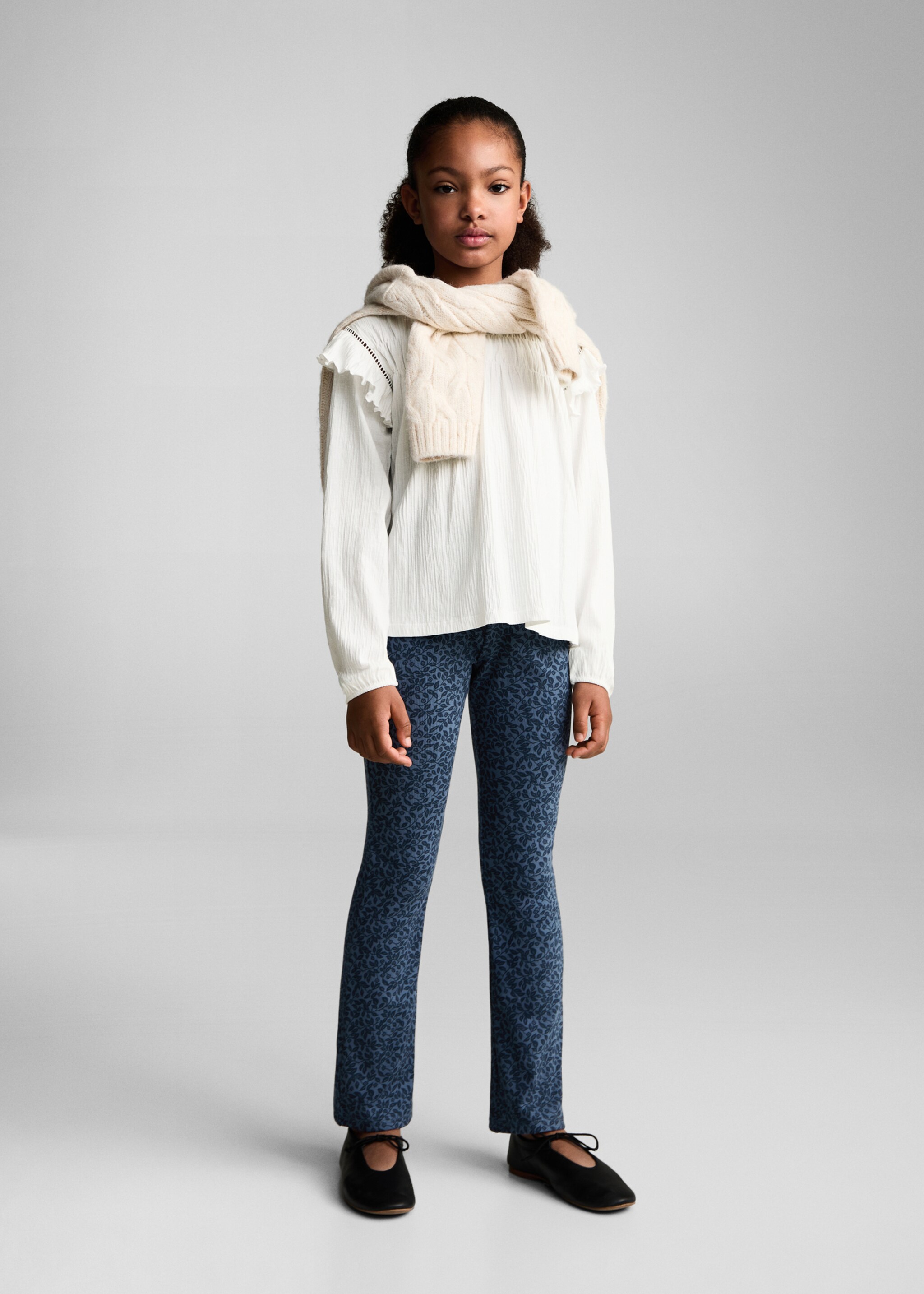 Utsvängda tryckta leggins - Allmän bild, Blå. Ref: 87070635-00.