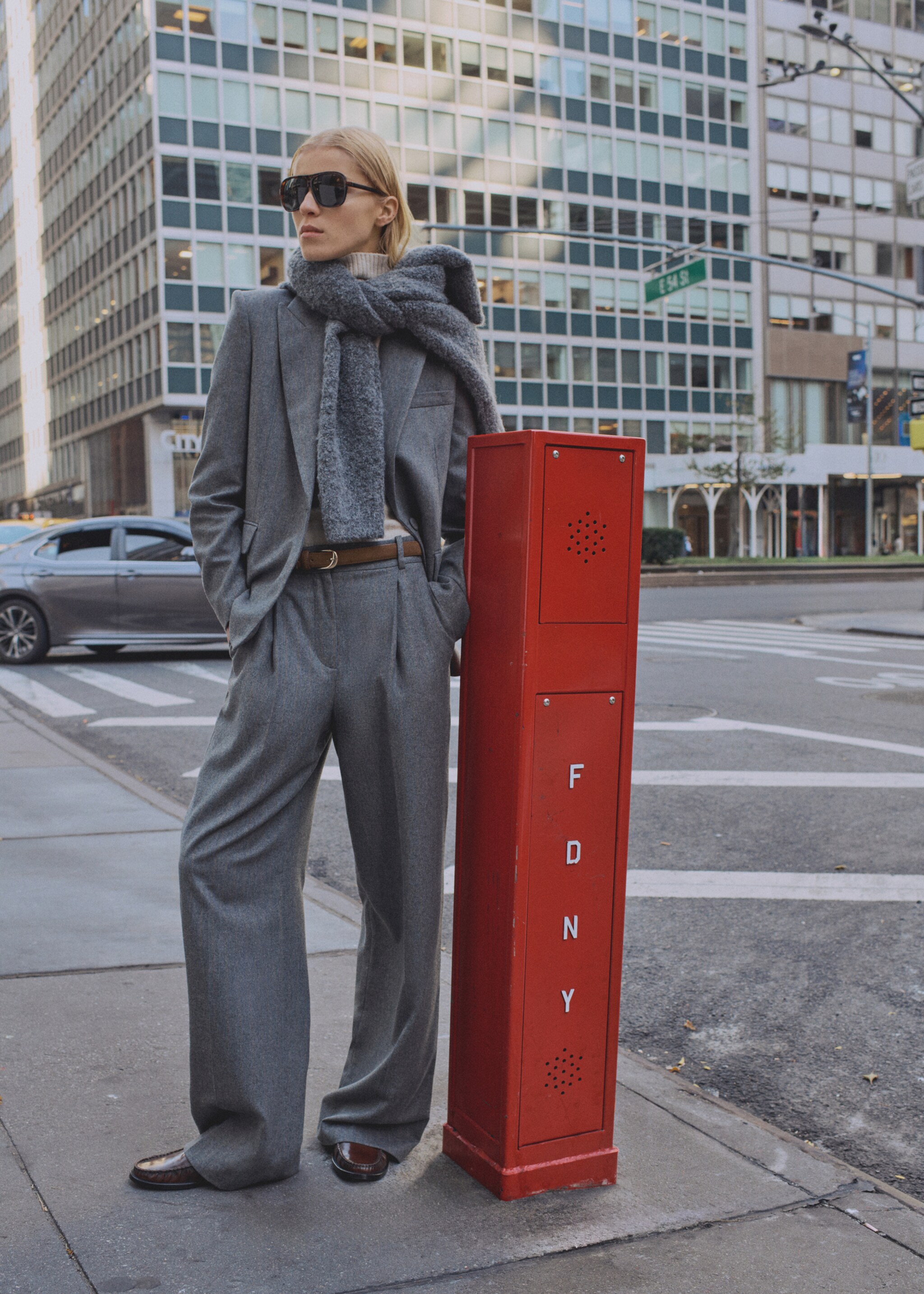 Wool-blend suit trousers - General plane, Grey. Ref: 87070653-00.