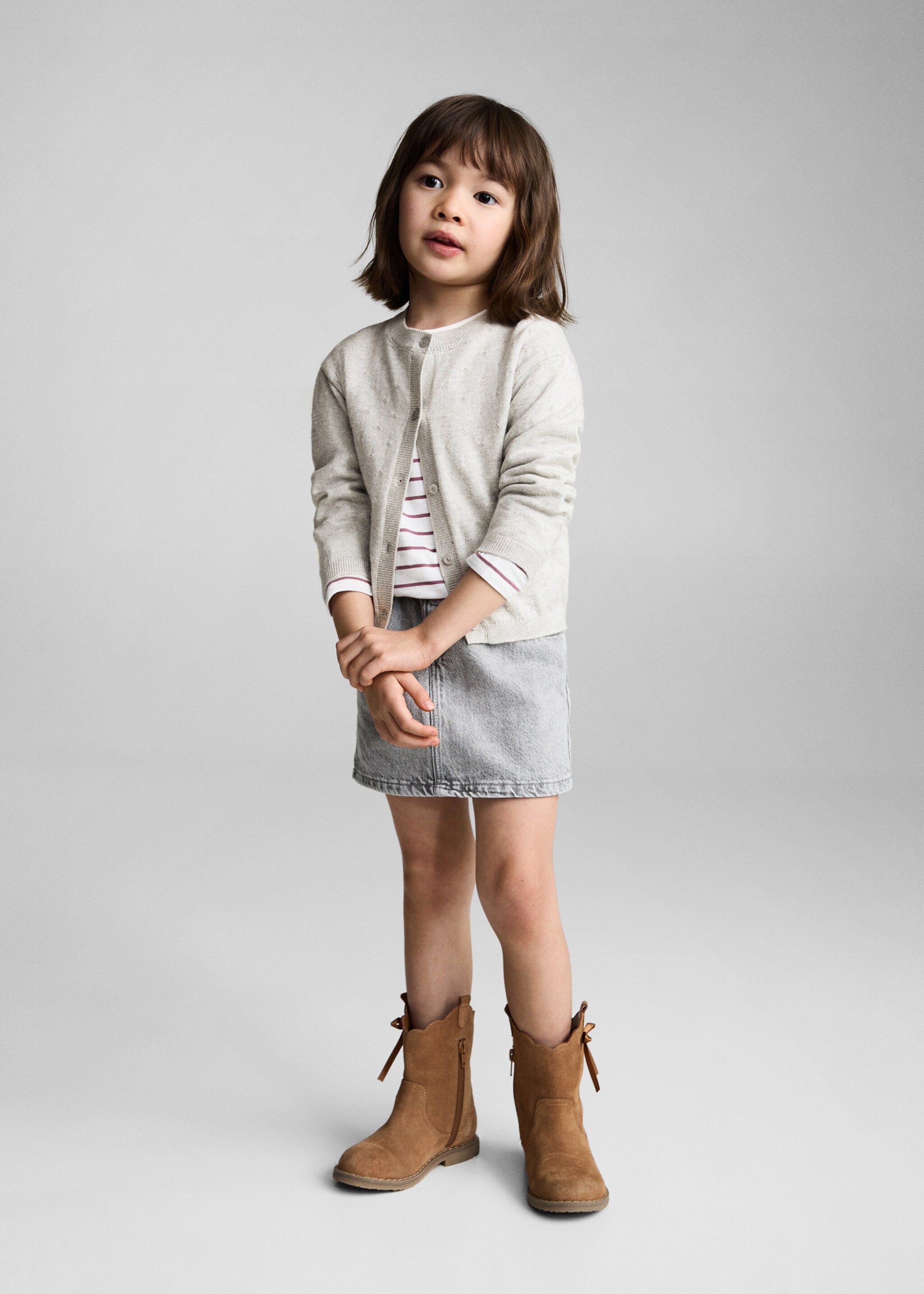 Button knit cardigan - General plane, Light Heather Grey. Ref: 87071055-00.