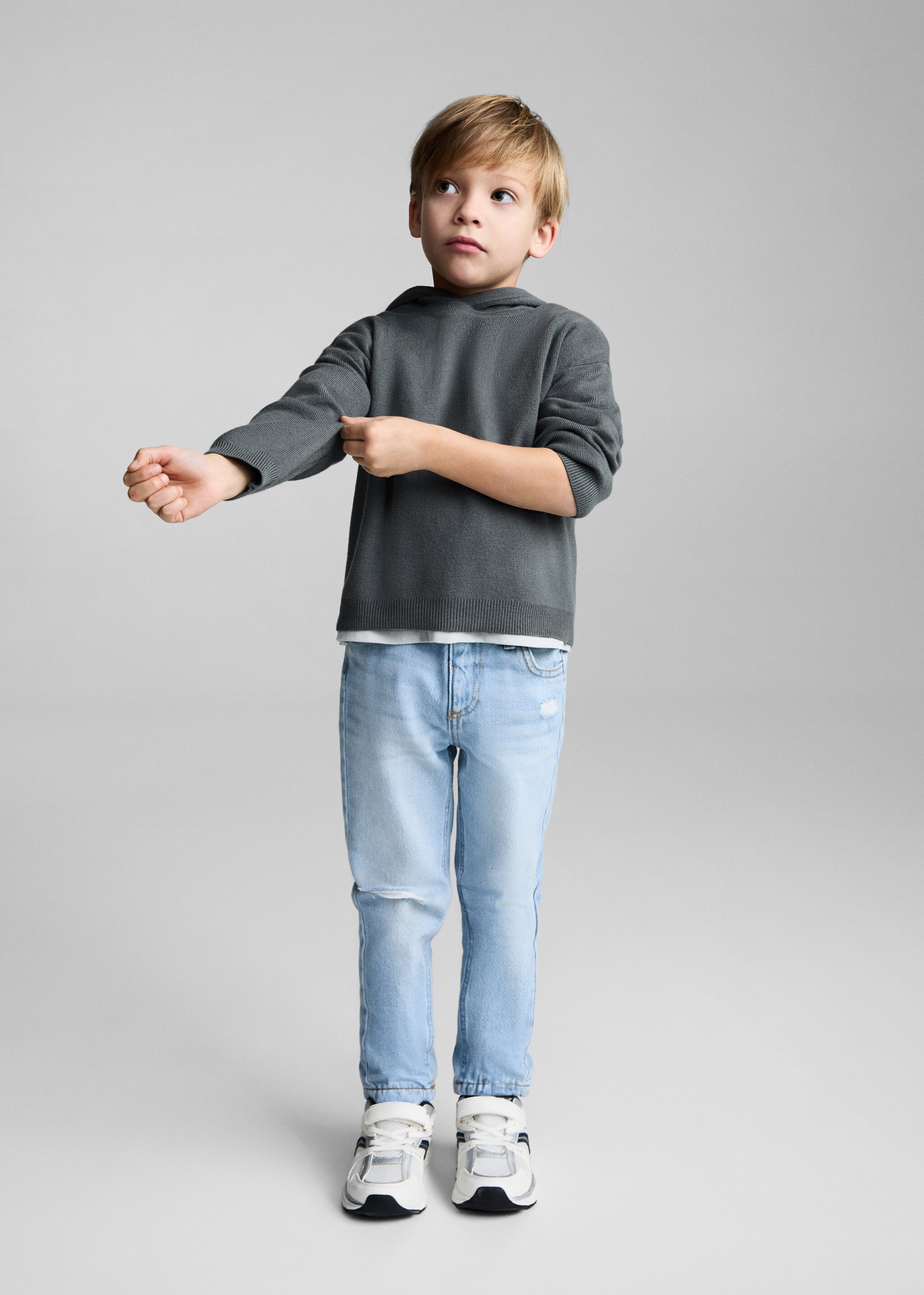 Hooded knit sweater - General plane, Forest Green. Ref: 87071515-00.