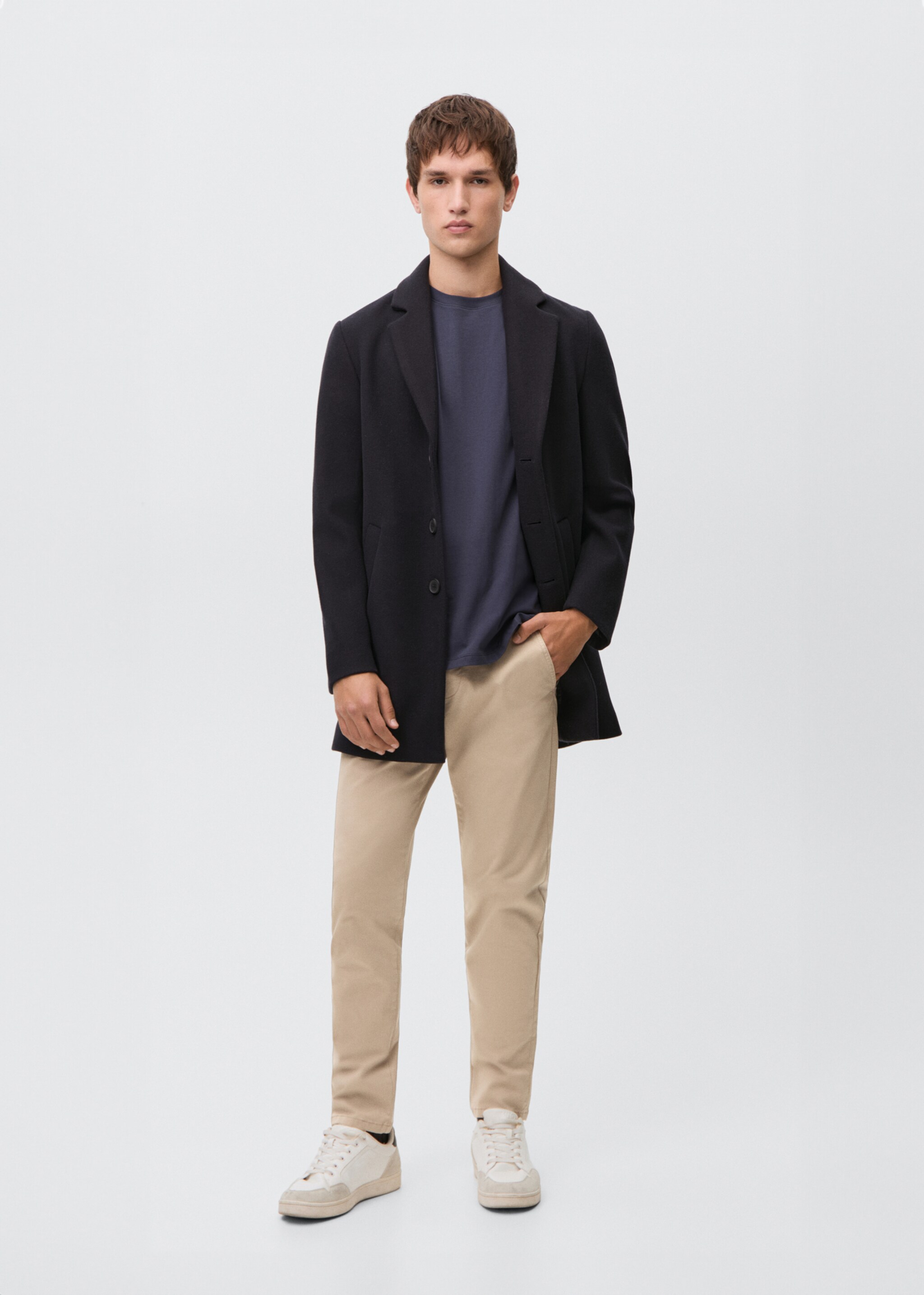 Pantalón chino algodón - Plano general, Beige. Ref: 87072541-00.