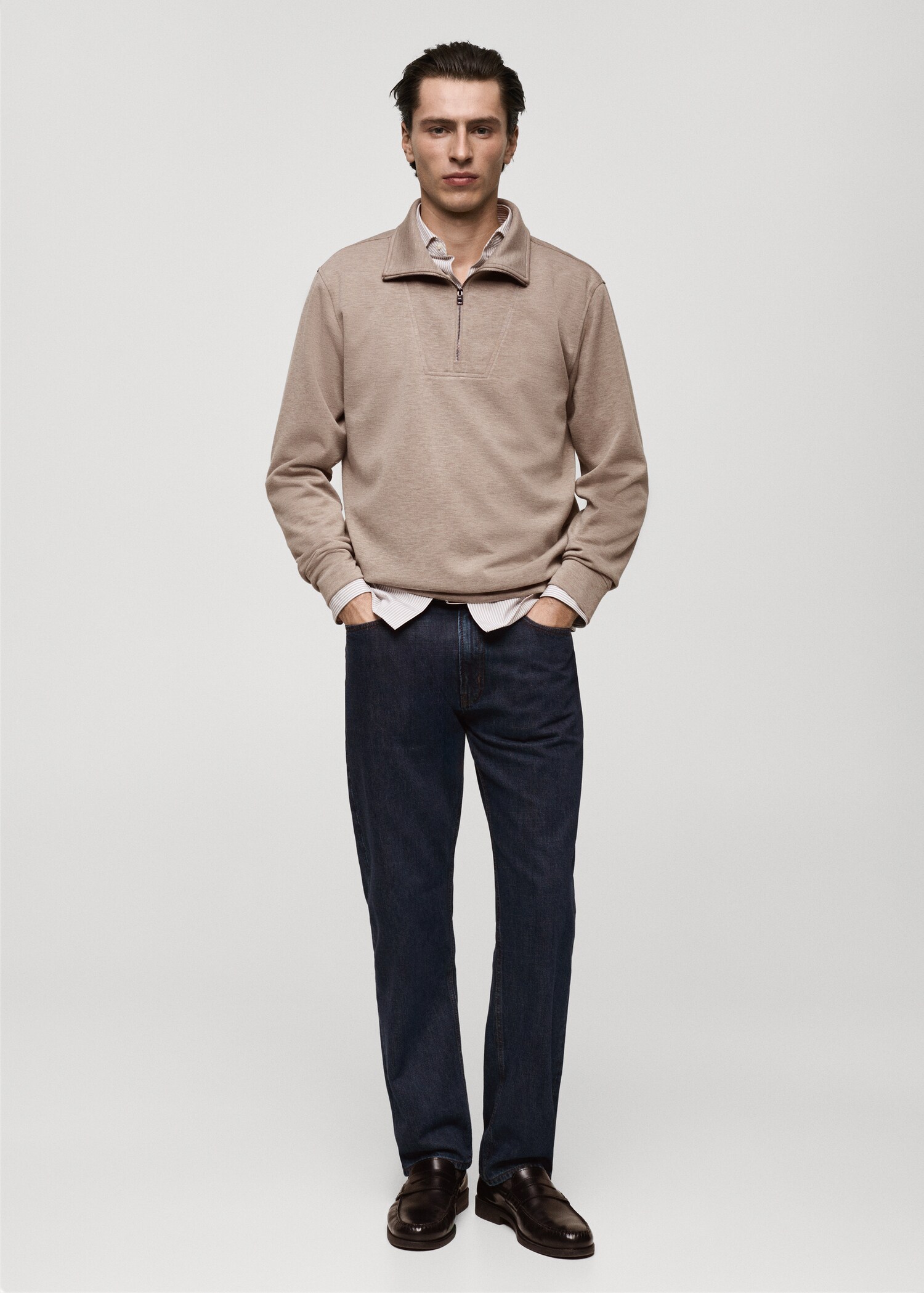 Regular-fit zip-neck sweatshirt - General plane