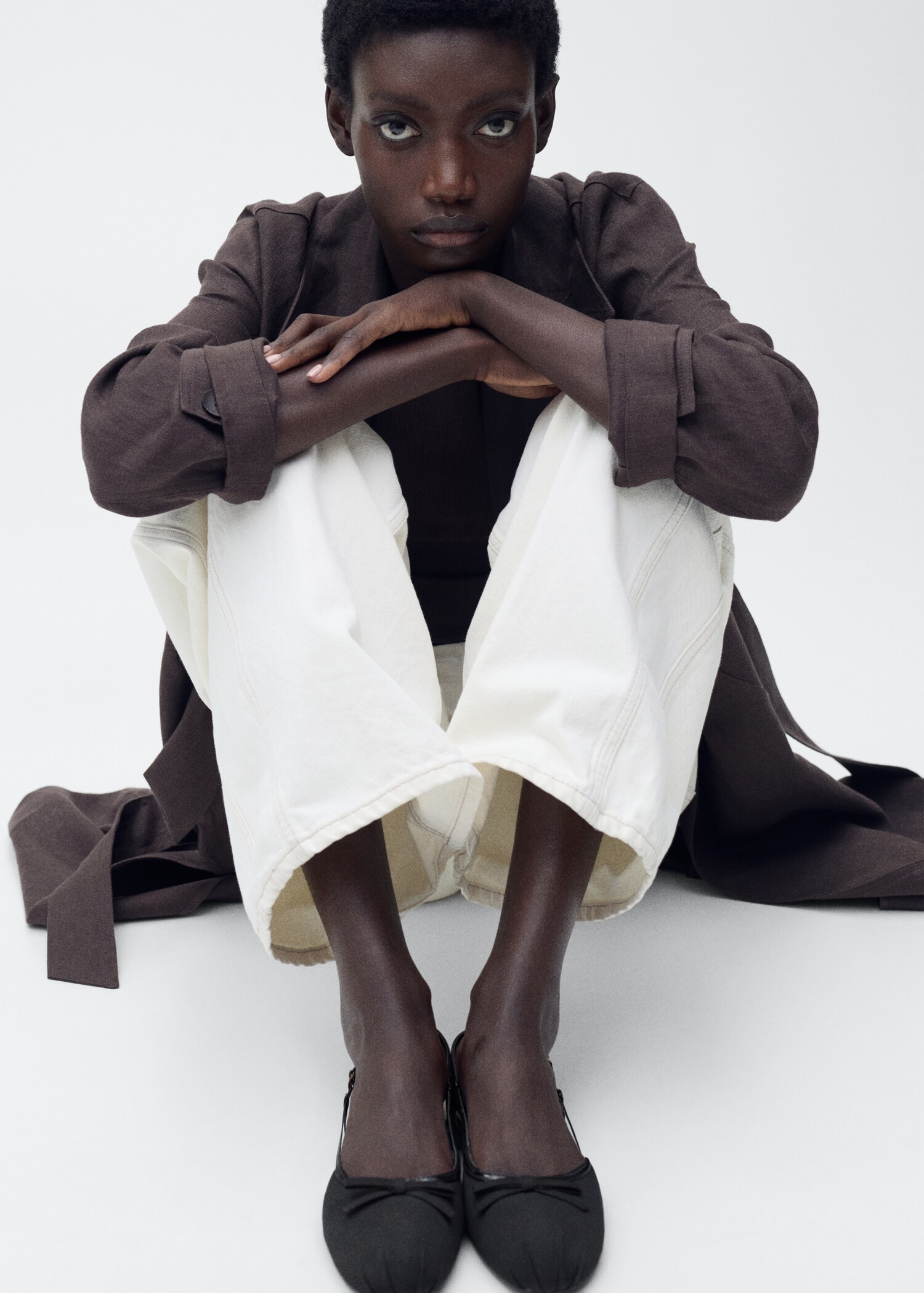 Ballet flats with decorative bow tie - General plane