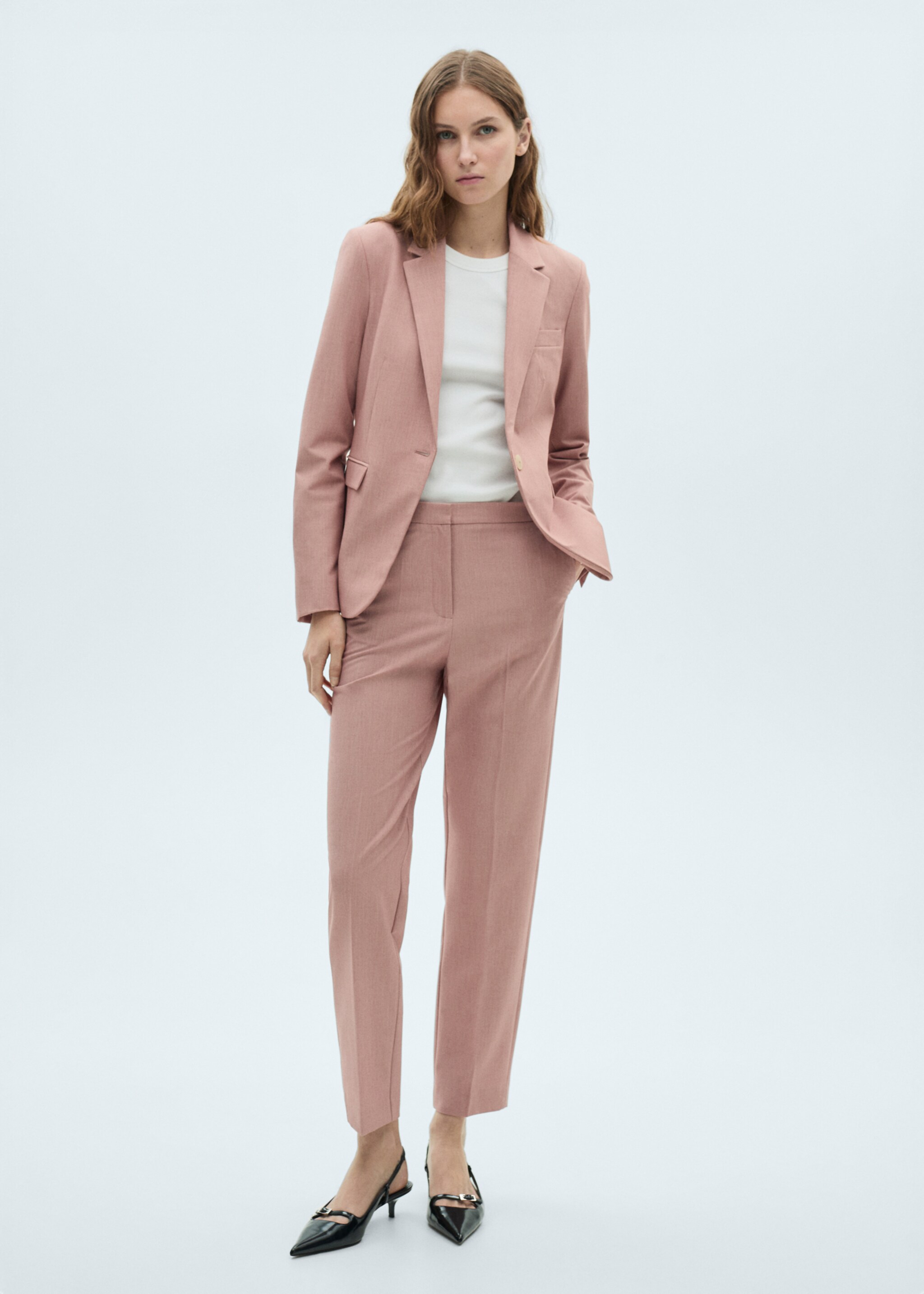 Straight suit trousers - General plane, Pastel Pink. Ref: 87073292-00.