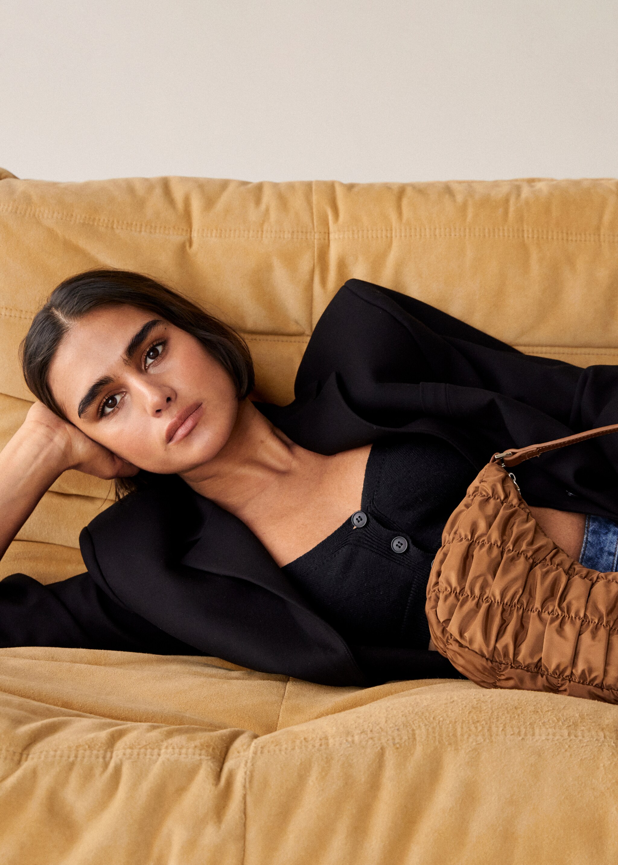 Ruched baguette bag - General plane