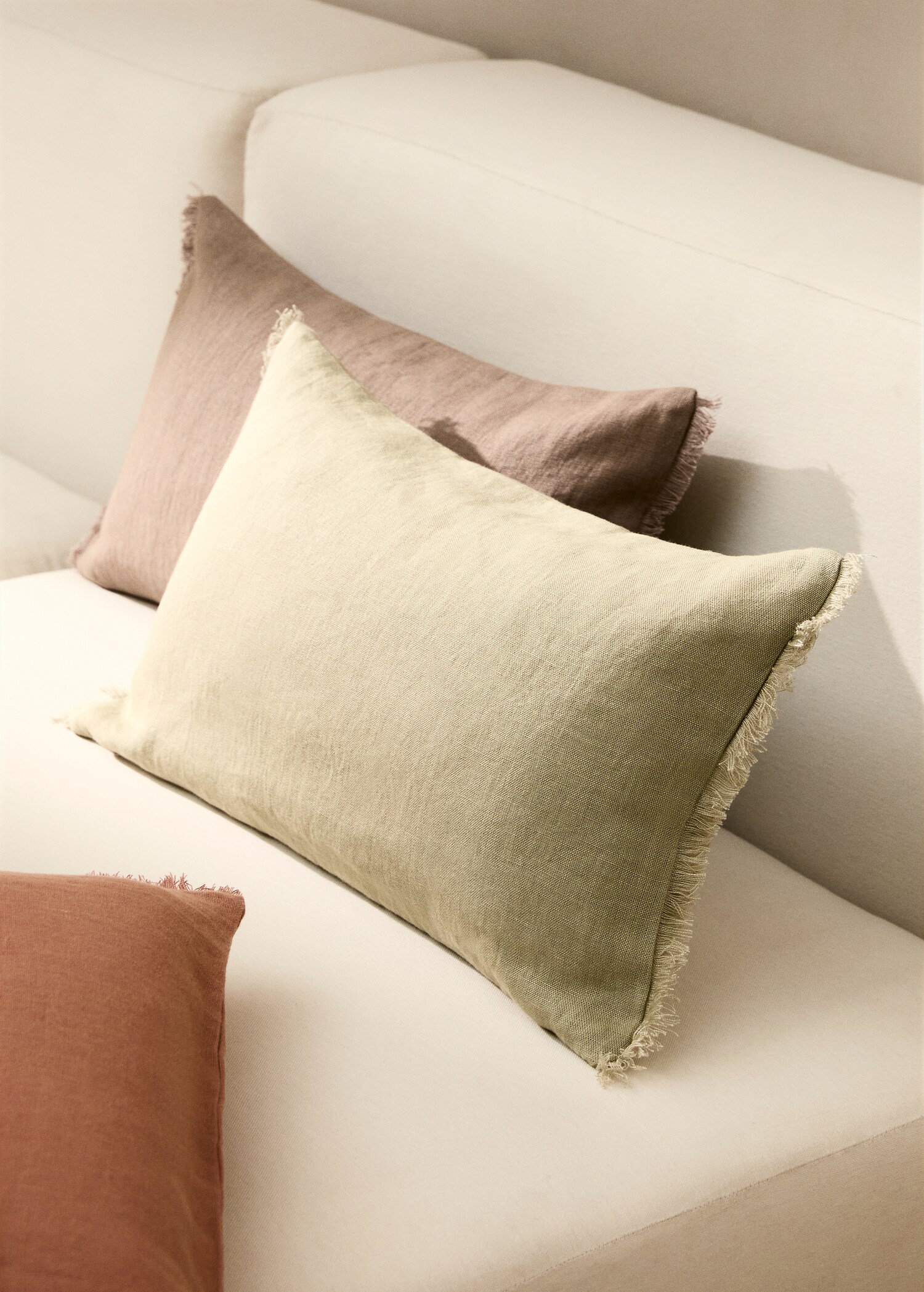 Funda coixí lli serrells 30x50 cm - Pla general