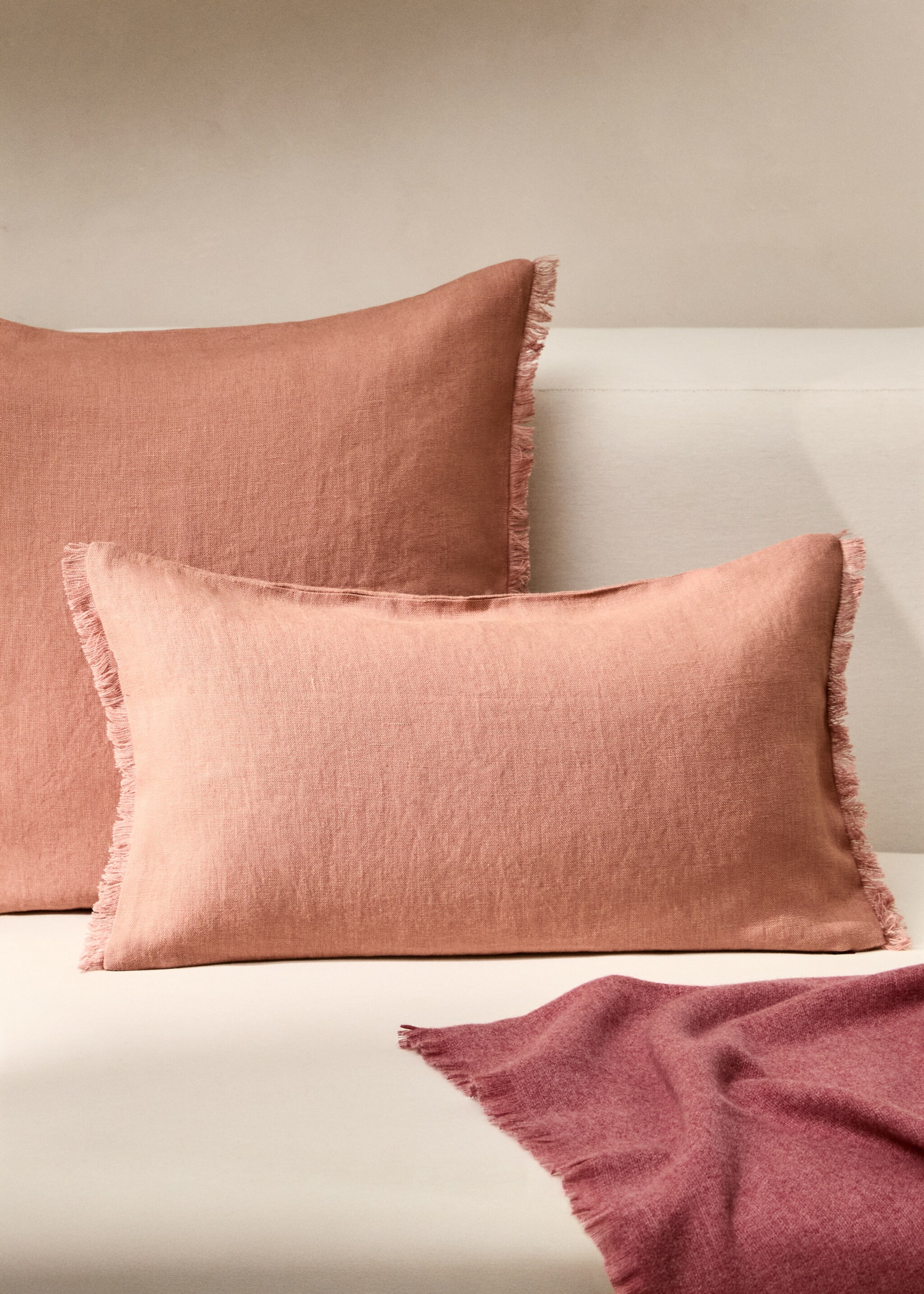 Funda coixí lli serrells 30x50 cm - Pla general