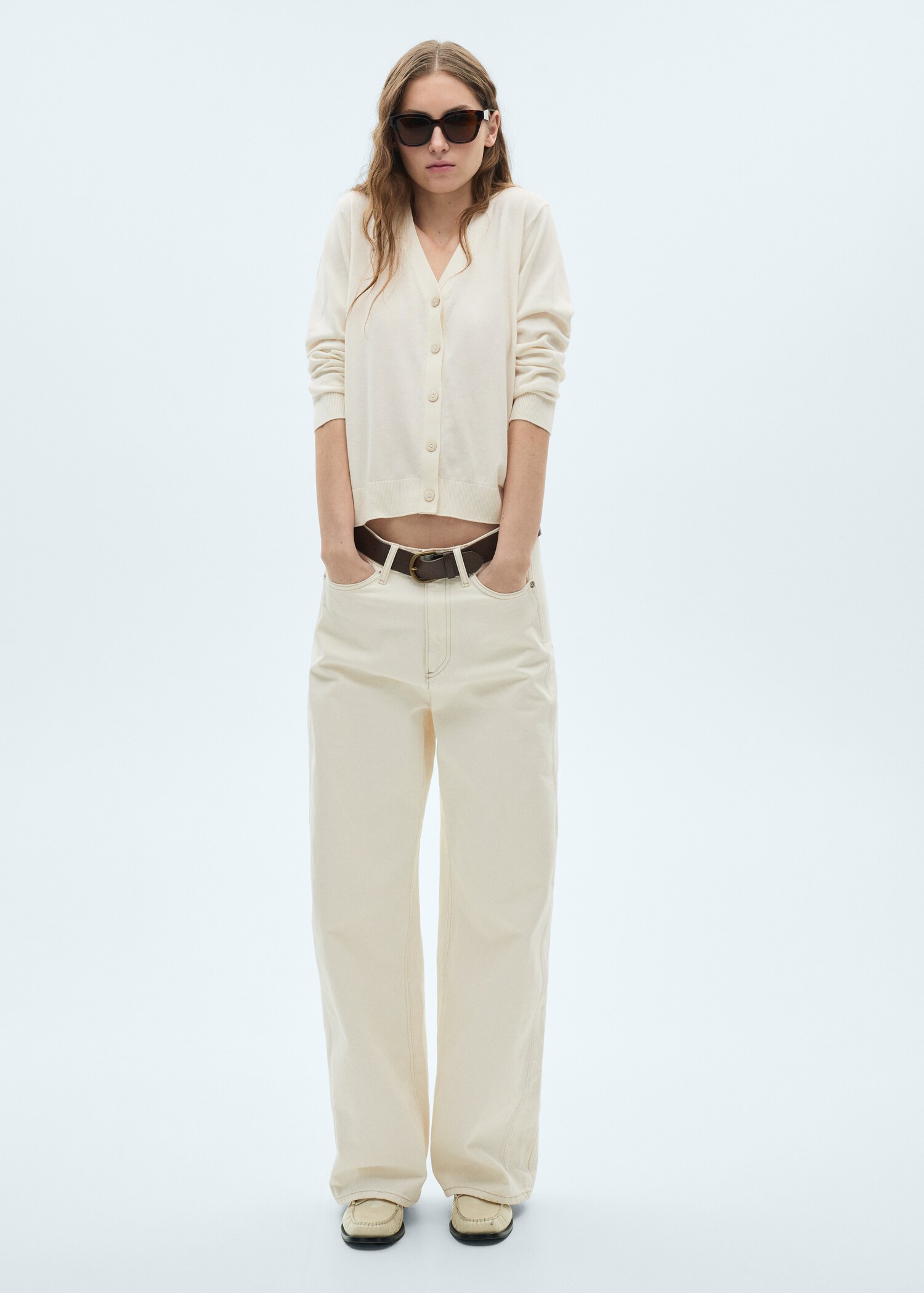 Mulberry silk-blend ribbed cardigan - General plane