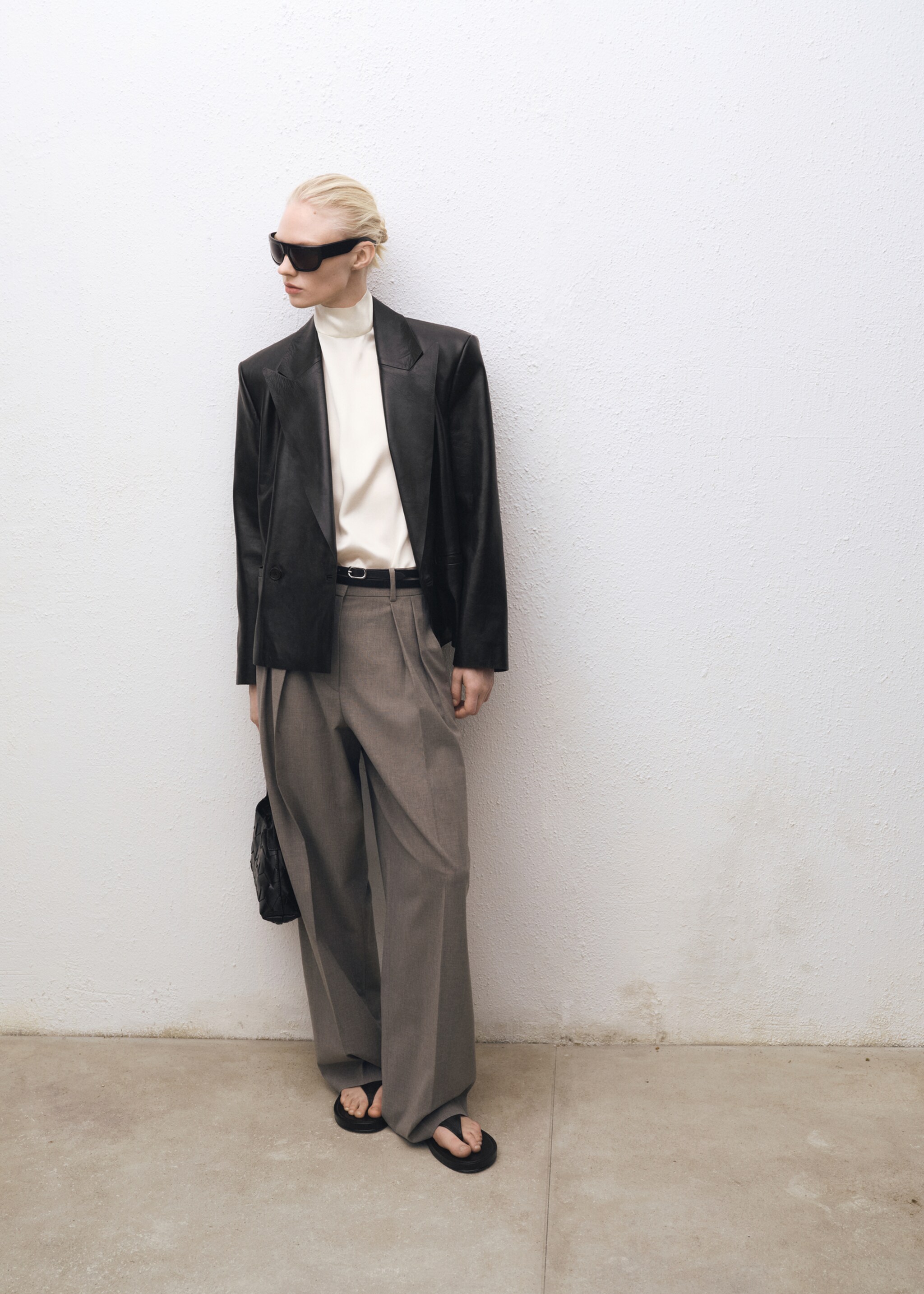 High neck silk blouse - General plane, Ecru. Ref: 87074081-00.