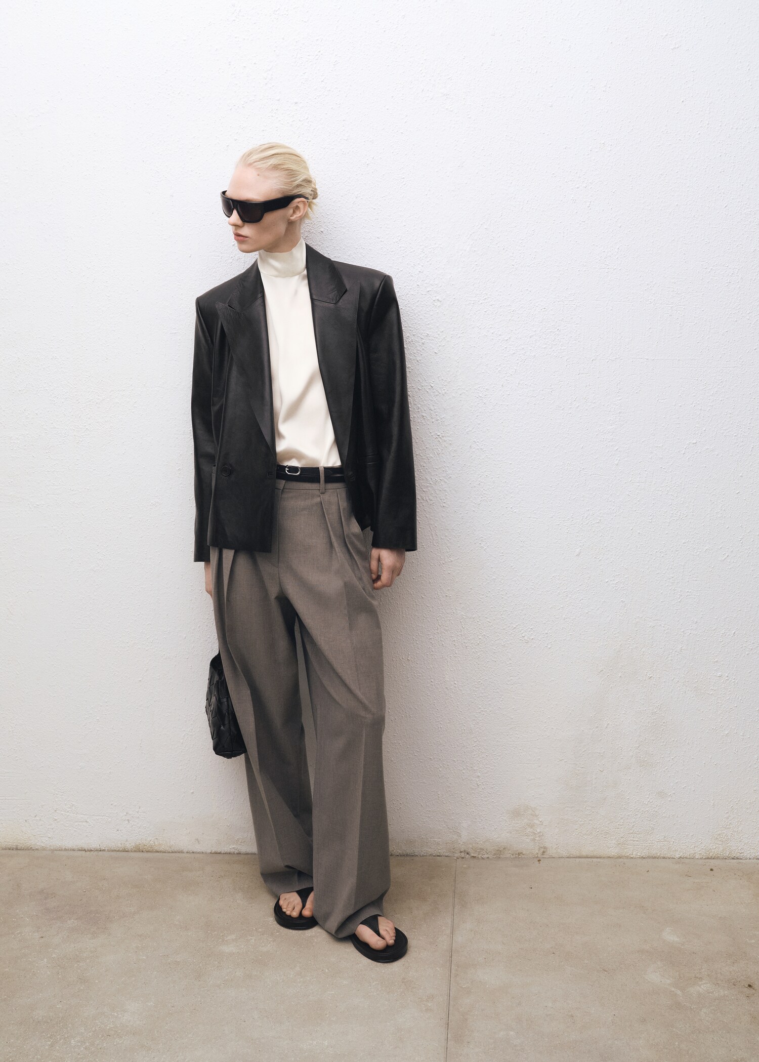 High neck silk blouse - General plane