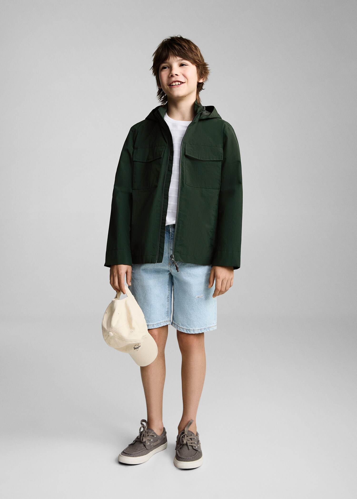 Hooded water-repellent parka - General plane