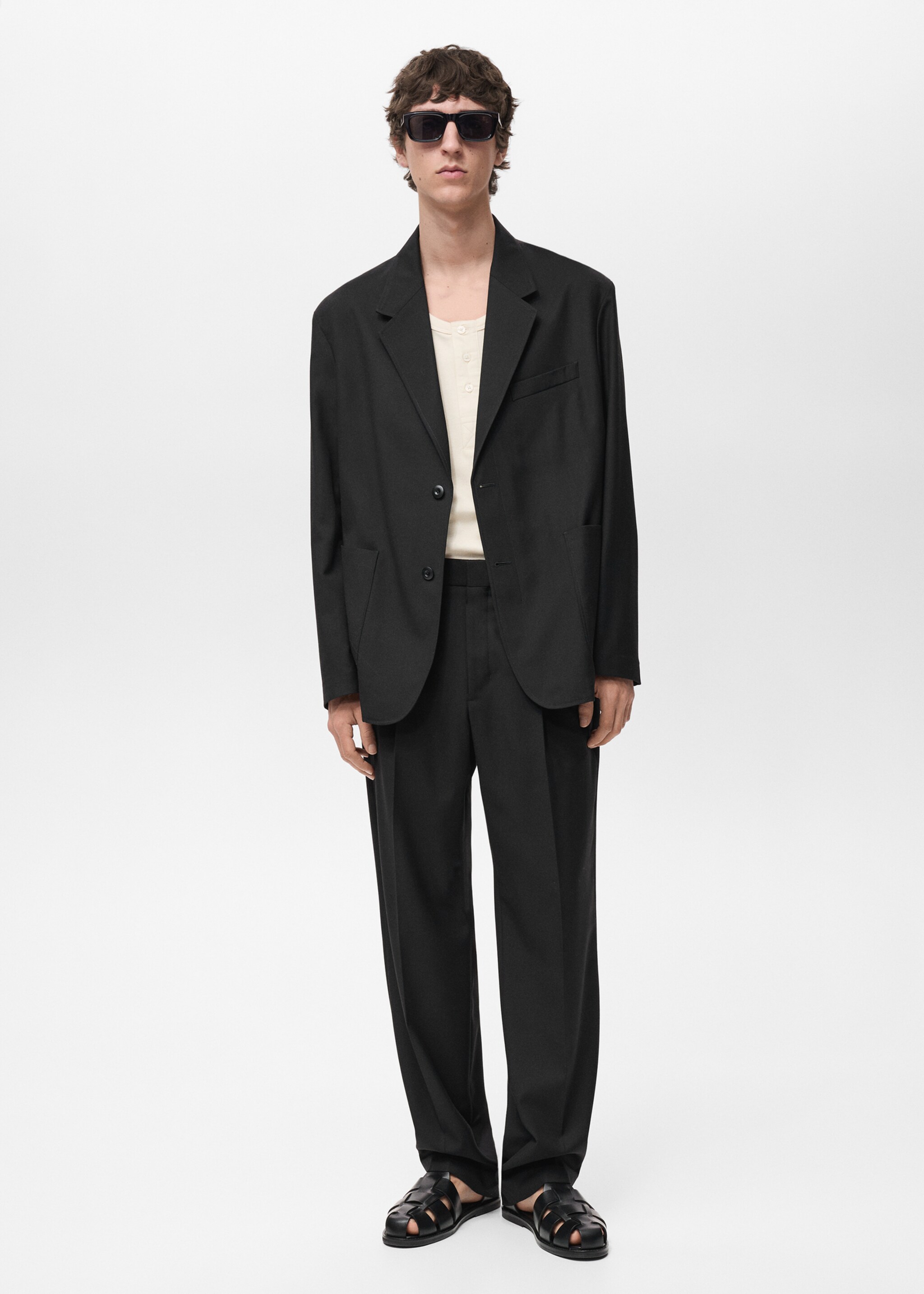 Relaxed fit suit blazer - General plane, Black. Ref: 87074399-00.